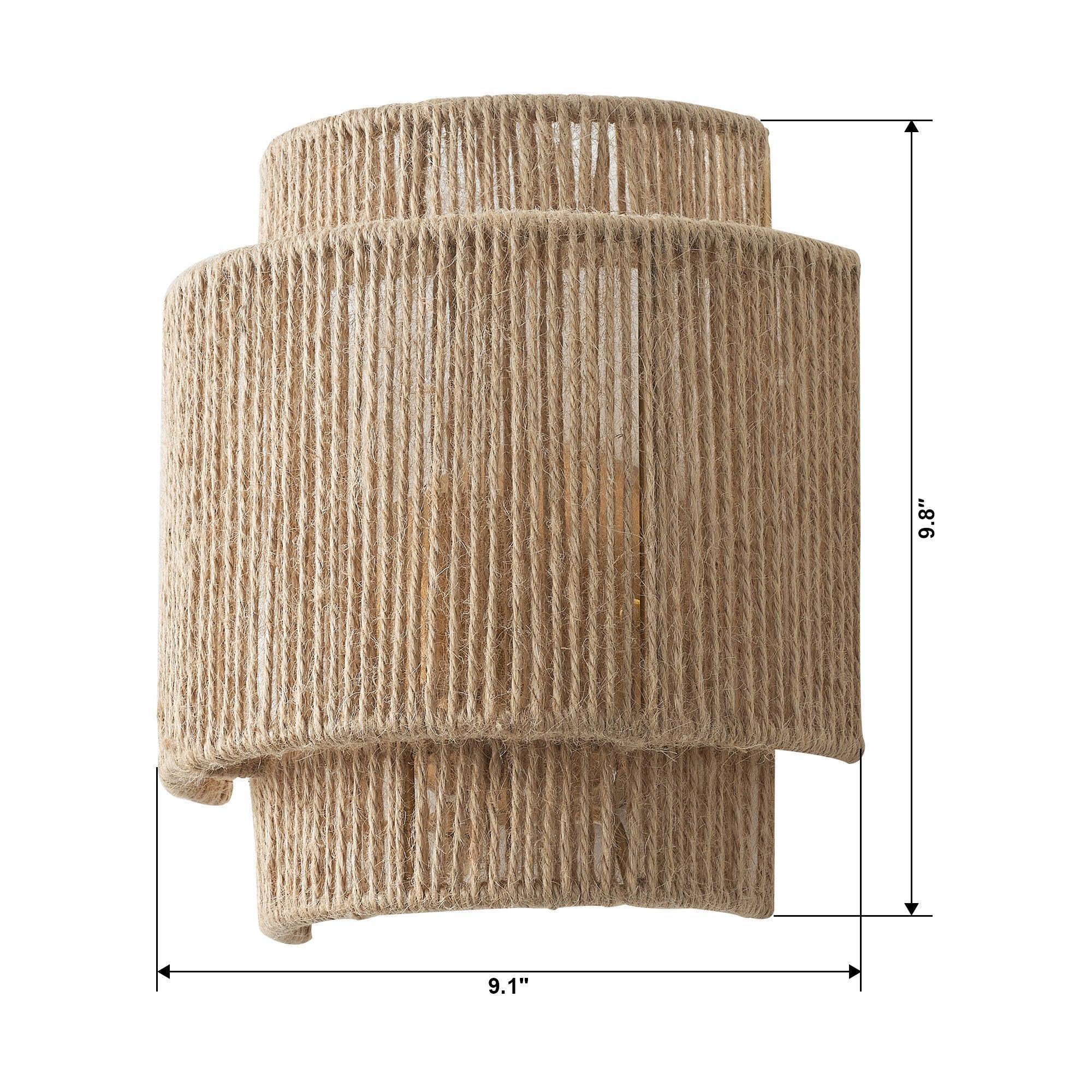 Parrot Uncle 1-Light Farmhouse Rattan Wall Sconce Lighting (BBB9222-1) - Image 8