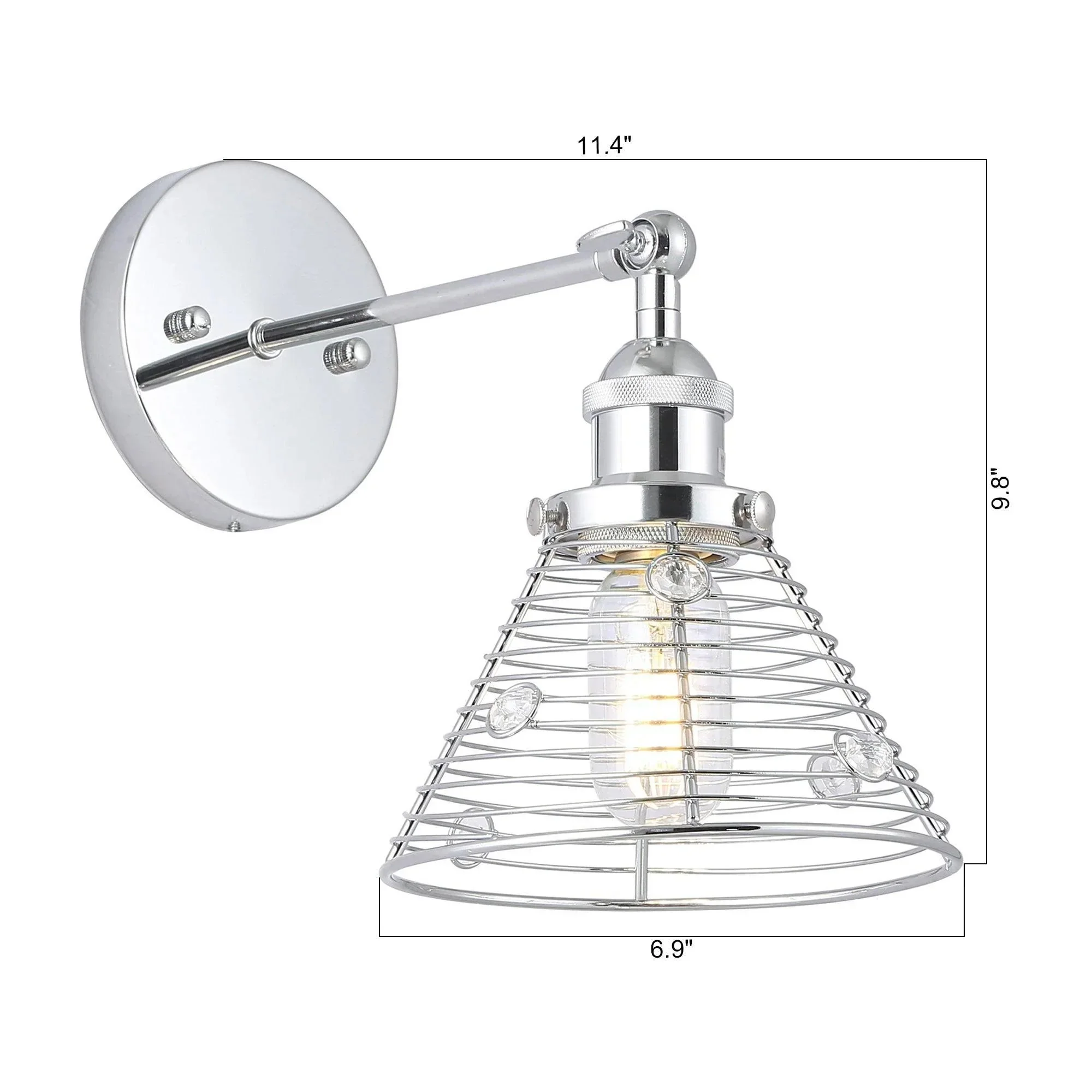 Parrot Uncle 1-Light Modern Silver Wall Scone Light (W2207110V) - Image 7