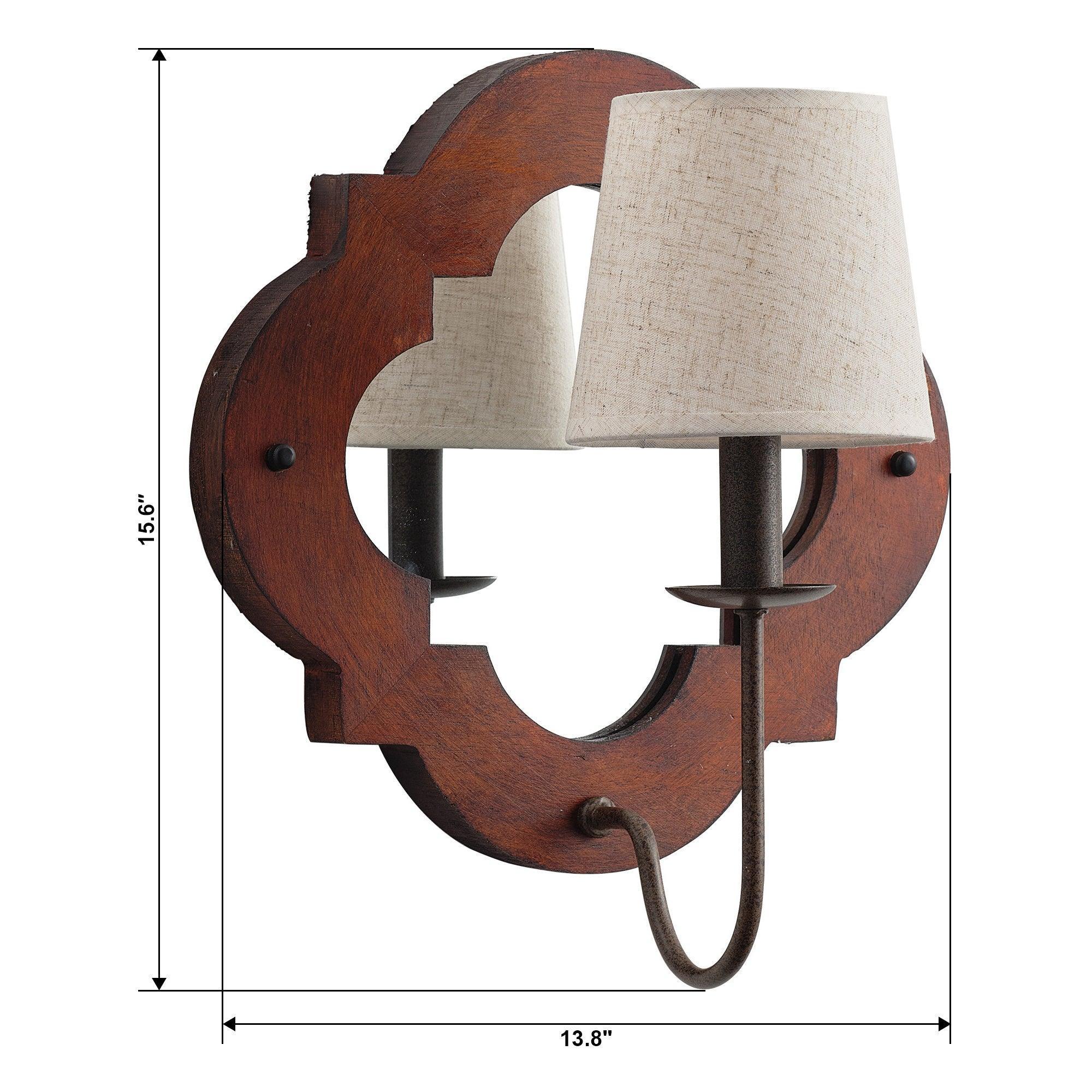 Parrot Uncle 1-Light Rustic Iron Wood Wall Sconce Lighting (BBB0108-1) - Image 12