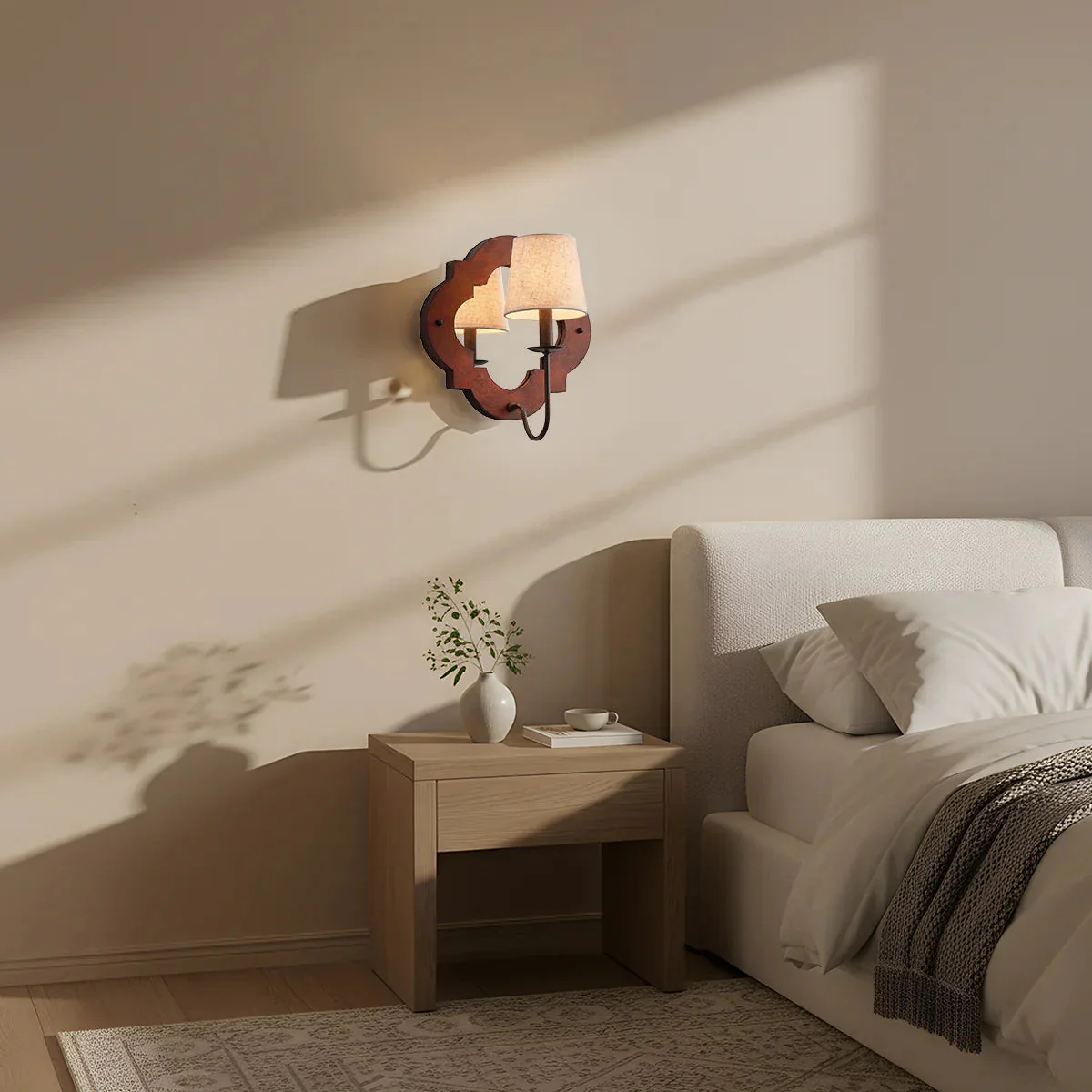 Parrot Uncle 1-Light Rustic Iron Wood Wall Sconce Lighting (BBB0108-1) - Image 2