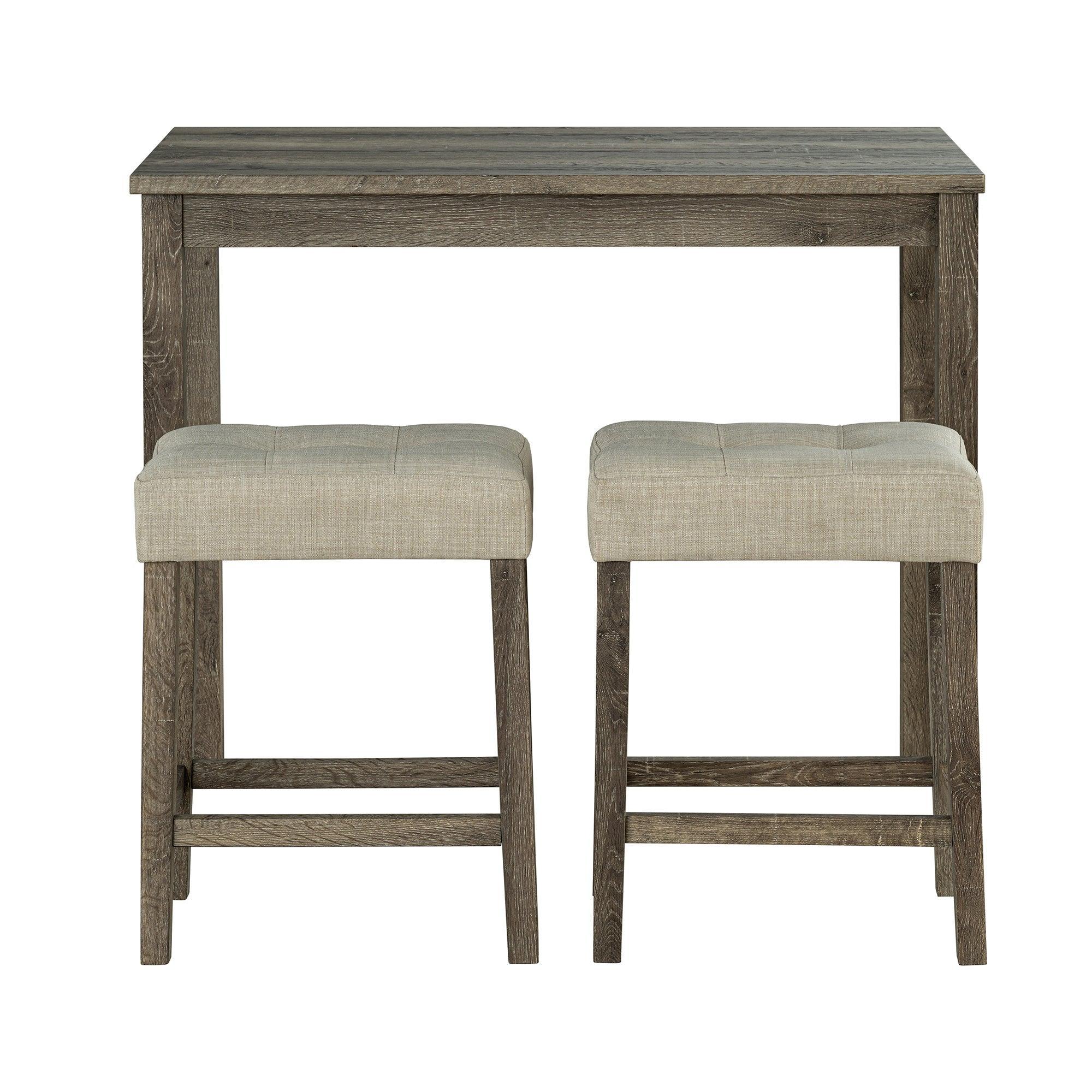Parrot Uncle 1 Traditional Breakfast Dining Table Set with 2 Stools for Apartment (SL3400BR-PT-3PK-PU) - Image 10