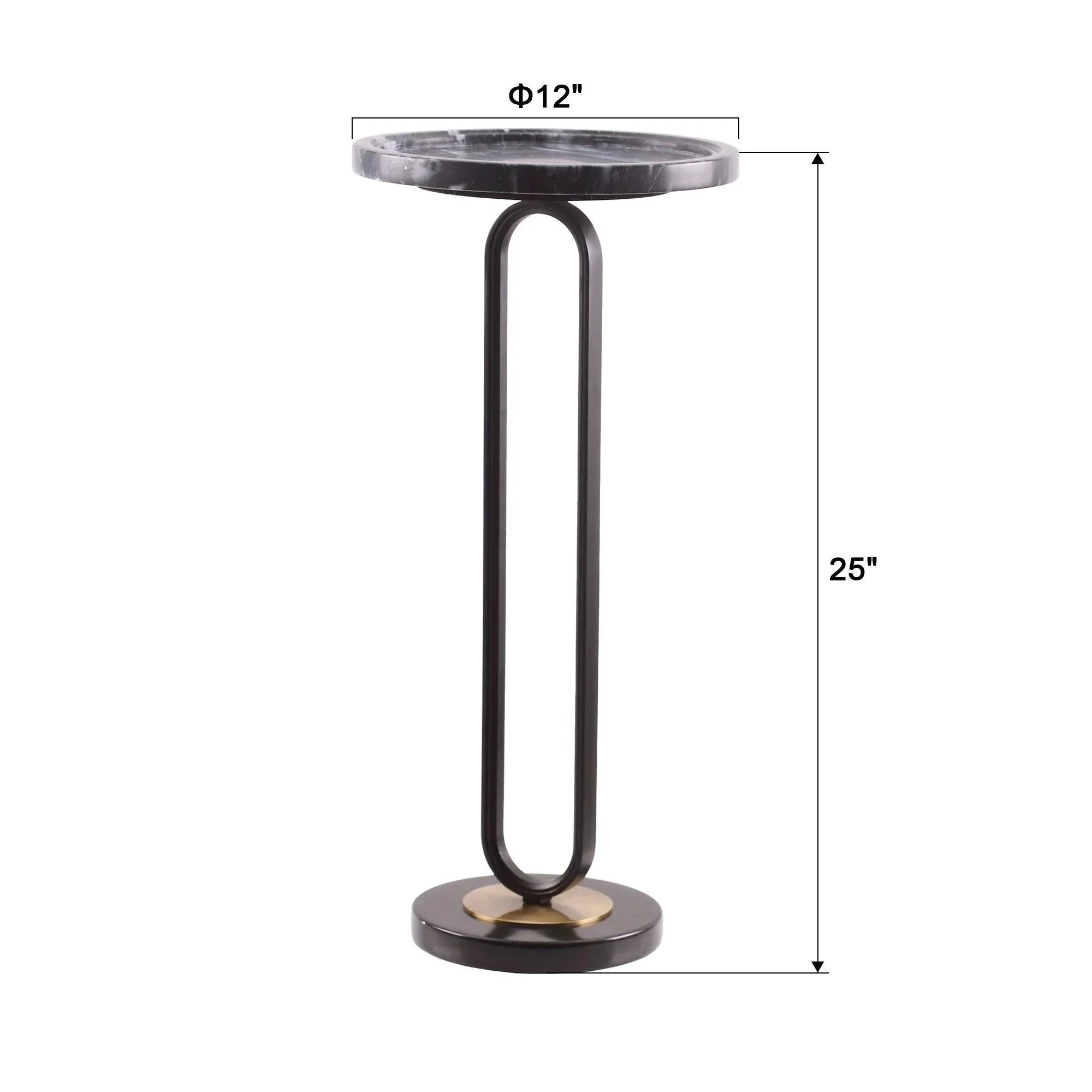 Parrot Uncle 12-Inch Round Side Table in Black (EG-24-304) - Image 7