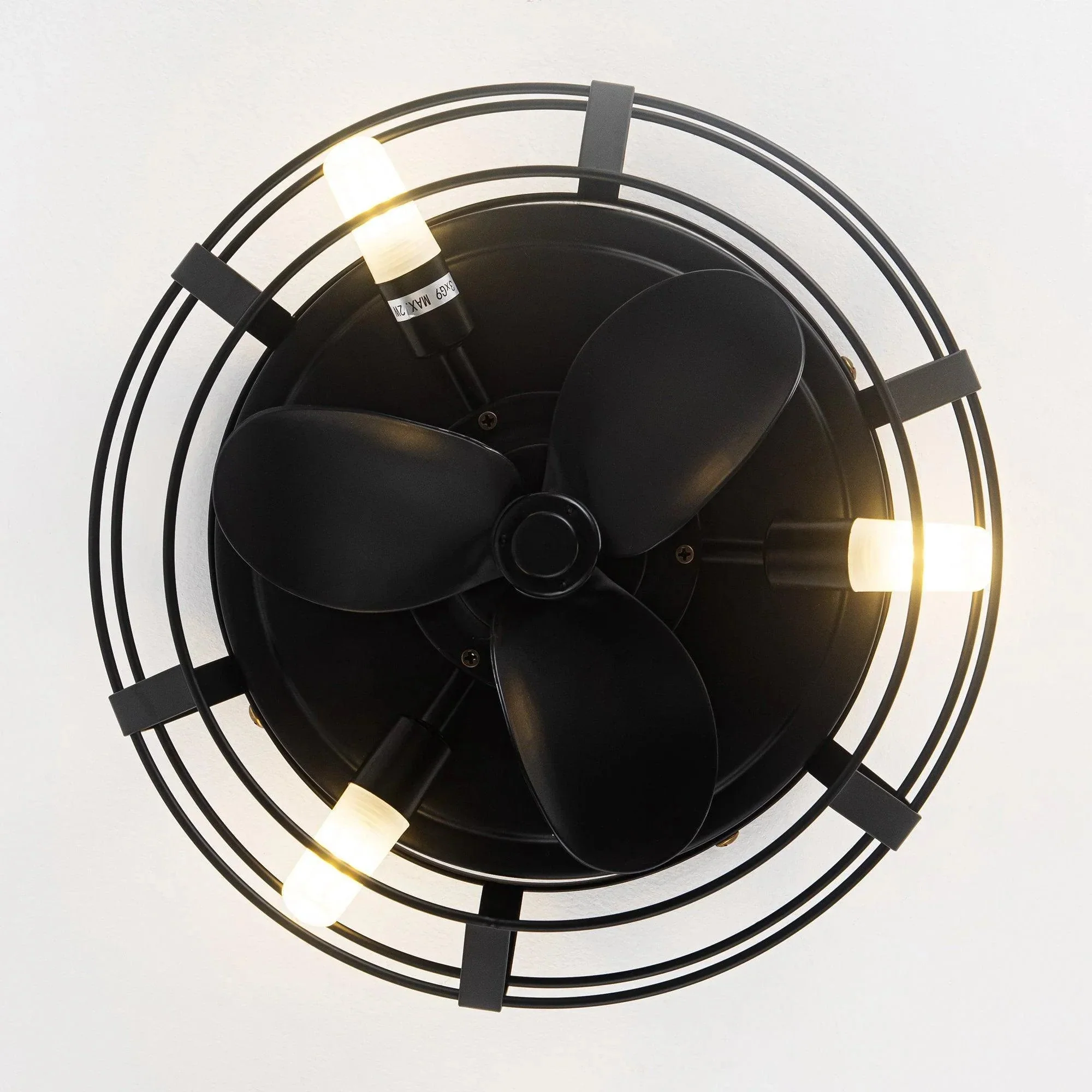 Parrot Uncle 12-Inch Flush Mount Low Profile Caged Small Ceiling Fan with Light and Remote Control - Image 13