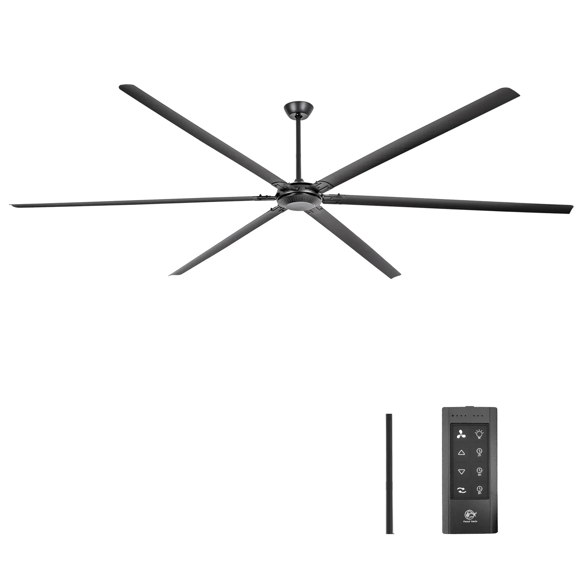 Parrot Uncle 120-Inch HVLS Fan Jupiter Industrial Aluminum Extra Large Ceiling Fan with Remote Control (F8004BK) - Image 11