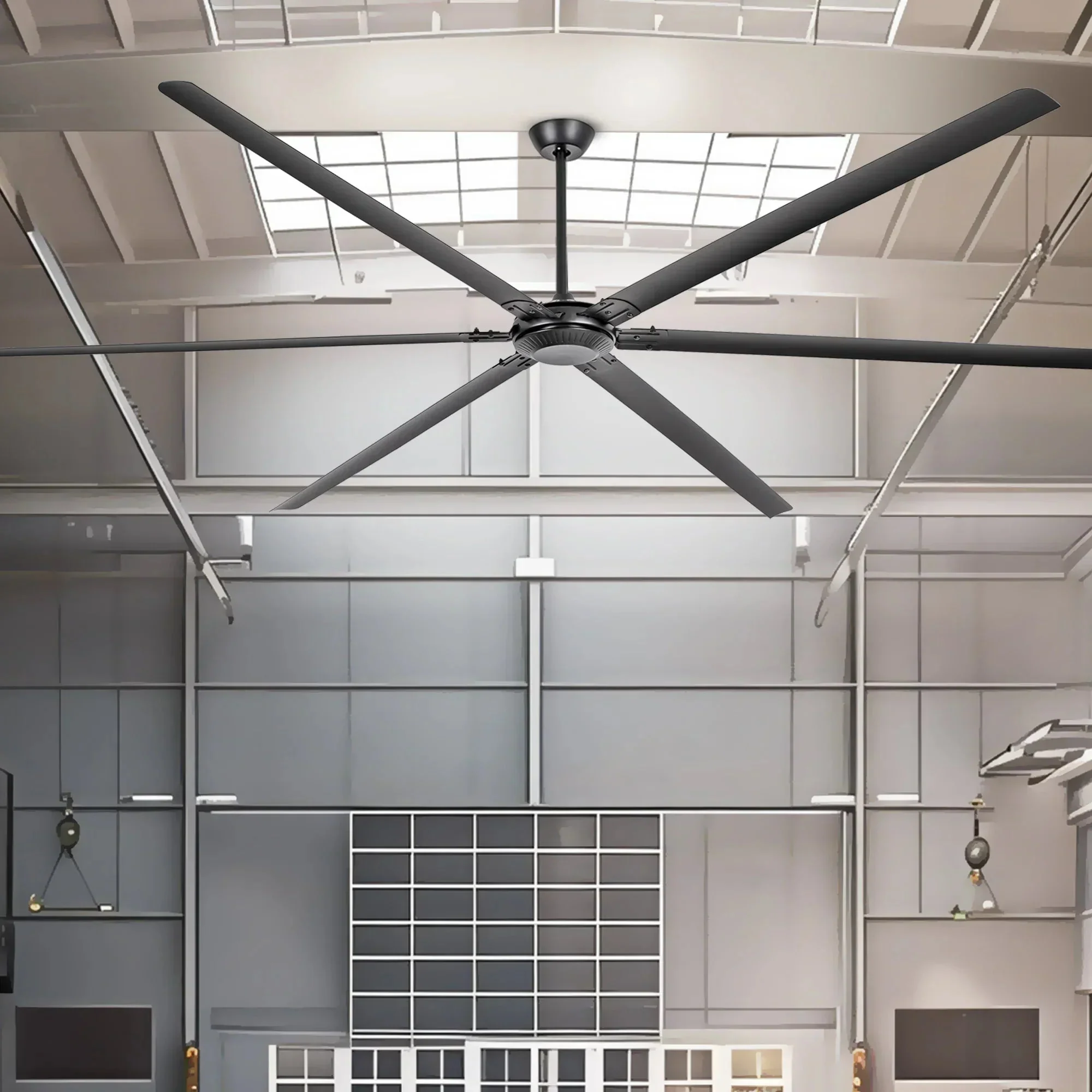 Parrot Uncle 120-Inch HVLS Fan Jupiter Industrial Aluminum Extra Large Ceiling Fan with Remote Control (F8004BK) - Image 3