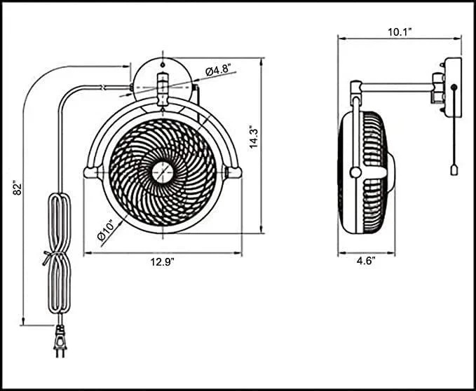 Parrot Uncle 13-Inch Industrial Bathroom Ceiling Fan with Pull Chain - Image 12