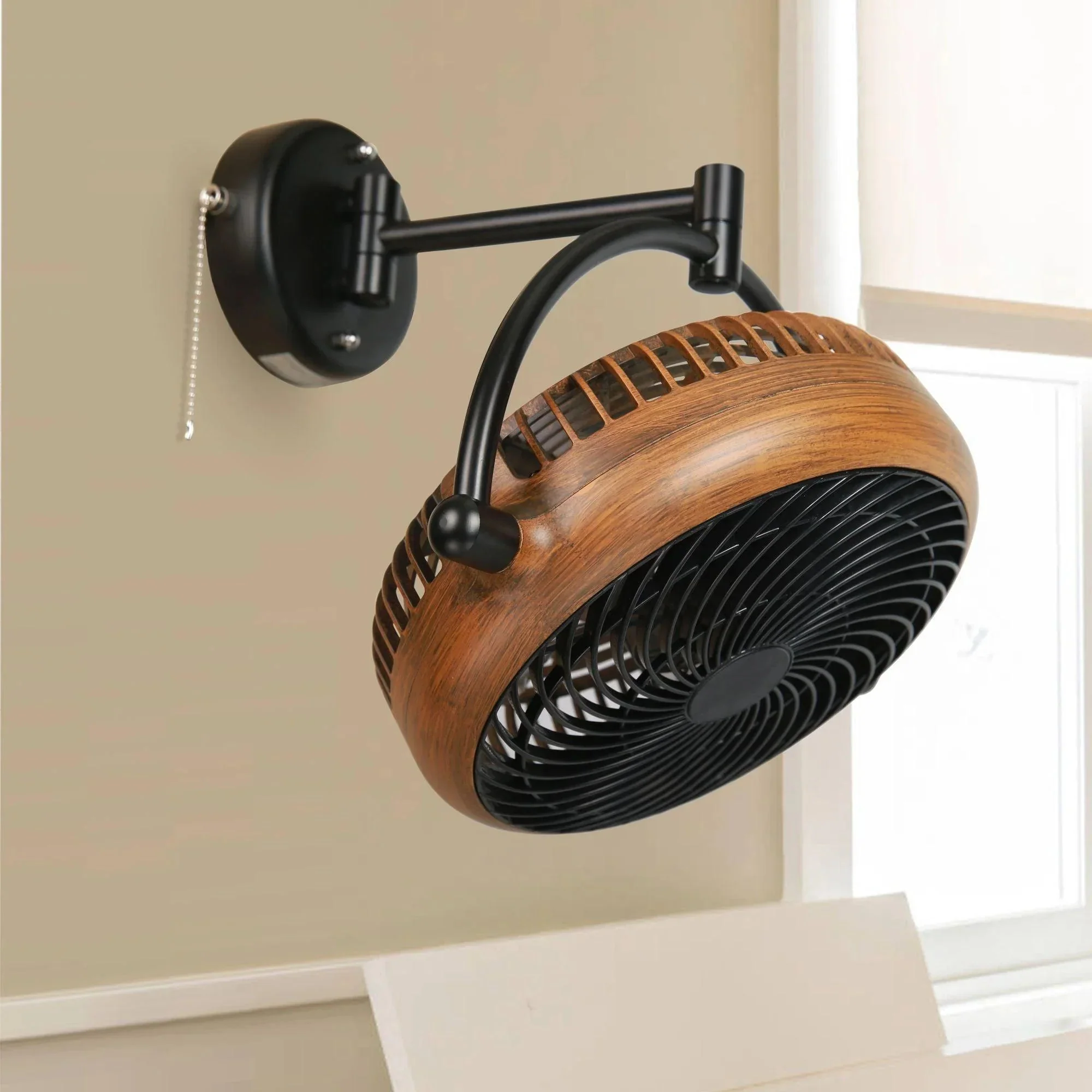 Parrot Uncle 13-Inch Industrial Bathroom Ceiling Fan with Pull Chain - Image 3