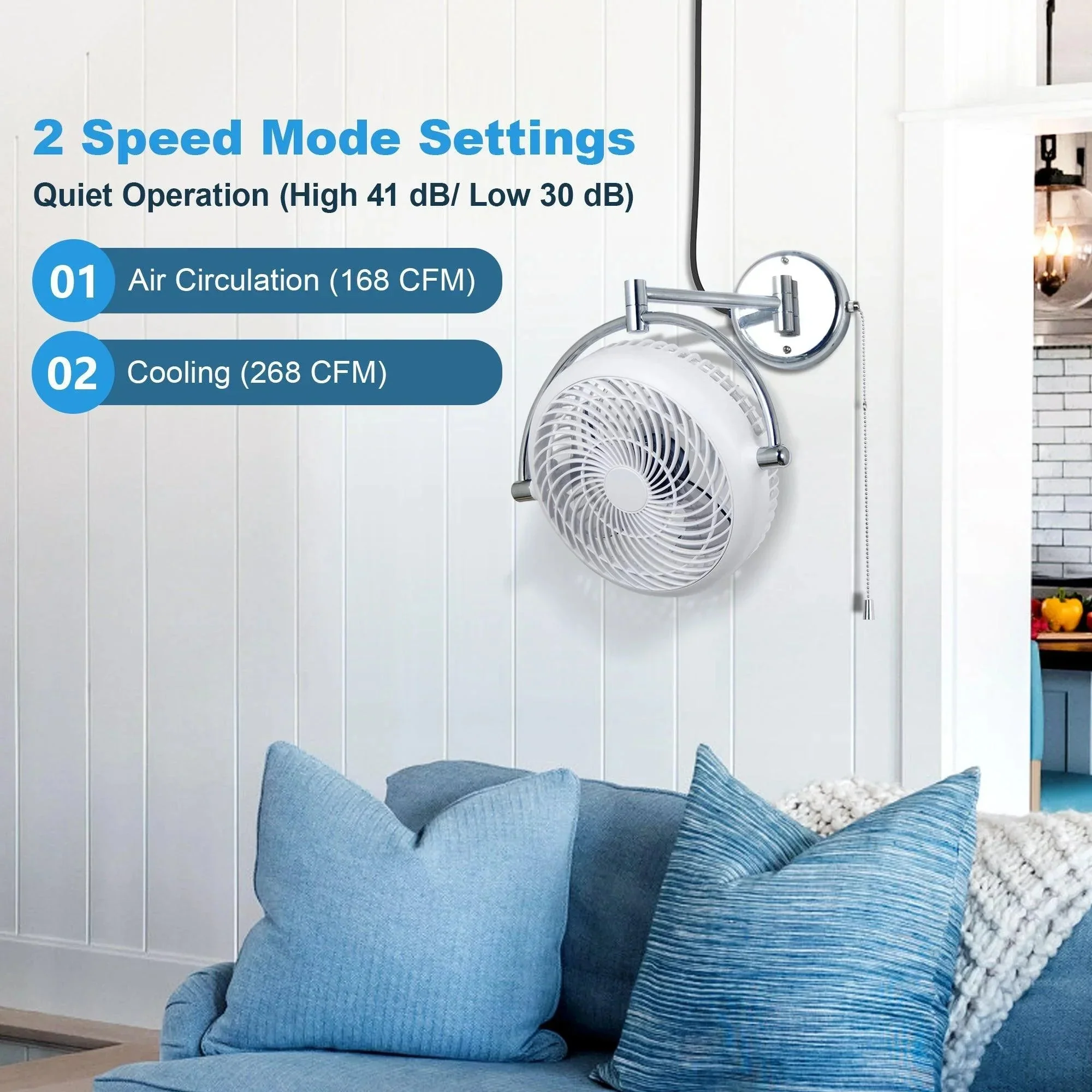 Parrot Uncle 13-Inch Industrial Bathroom Ceiling Fan with Pull Chain - Image 9