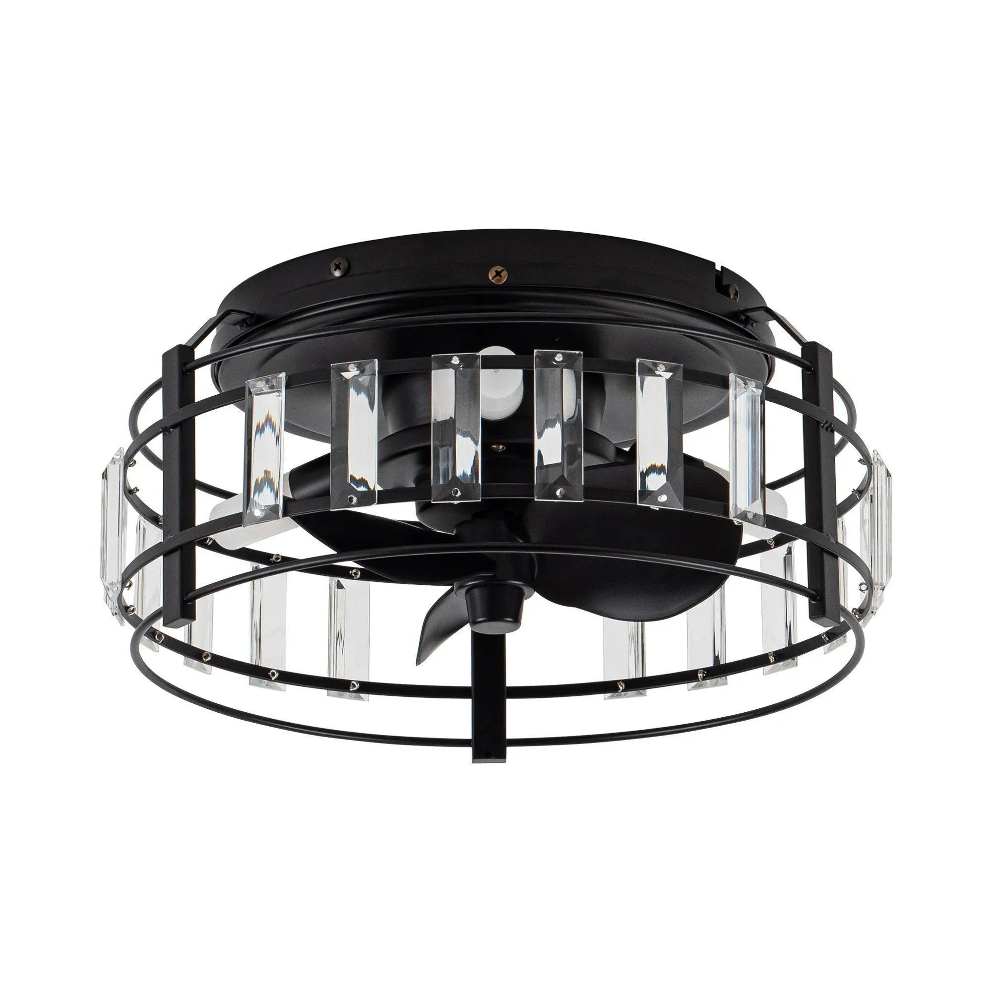 Parrot Uncle 13-Inch Modern DC Motor Flush Mount Reversible Crystal Ceiling Fan with Lighting and Remote Control (F8256110V) - Image 14