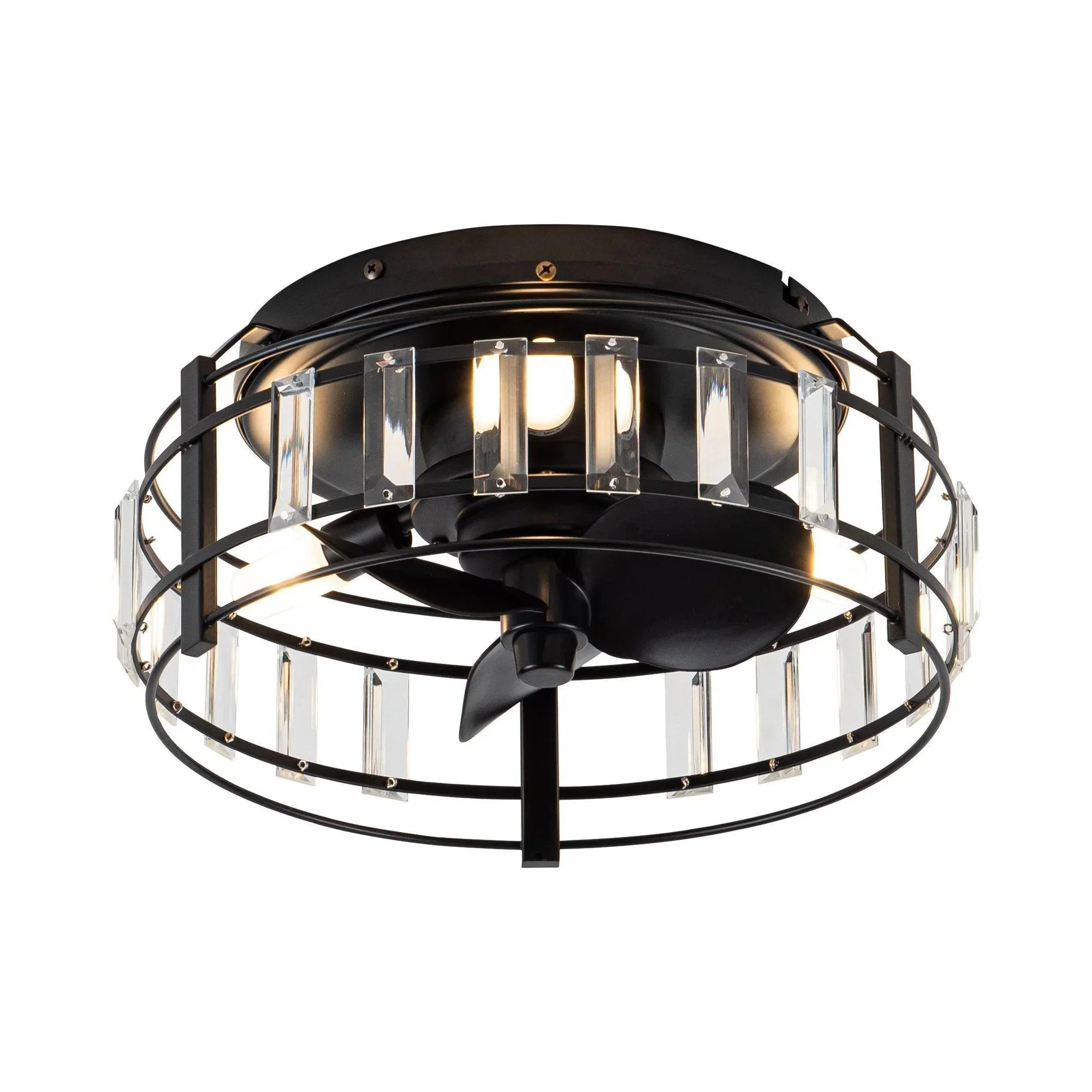 Parrot Uncle 13-Inch Modern DC Motor Flush Mount Reversible Crystal Ceiling Fan with Lighting and Remote Control (F8256110V) - Image 15