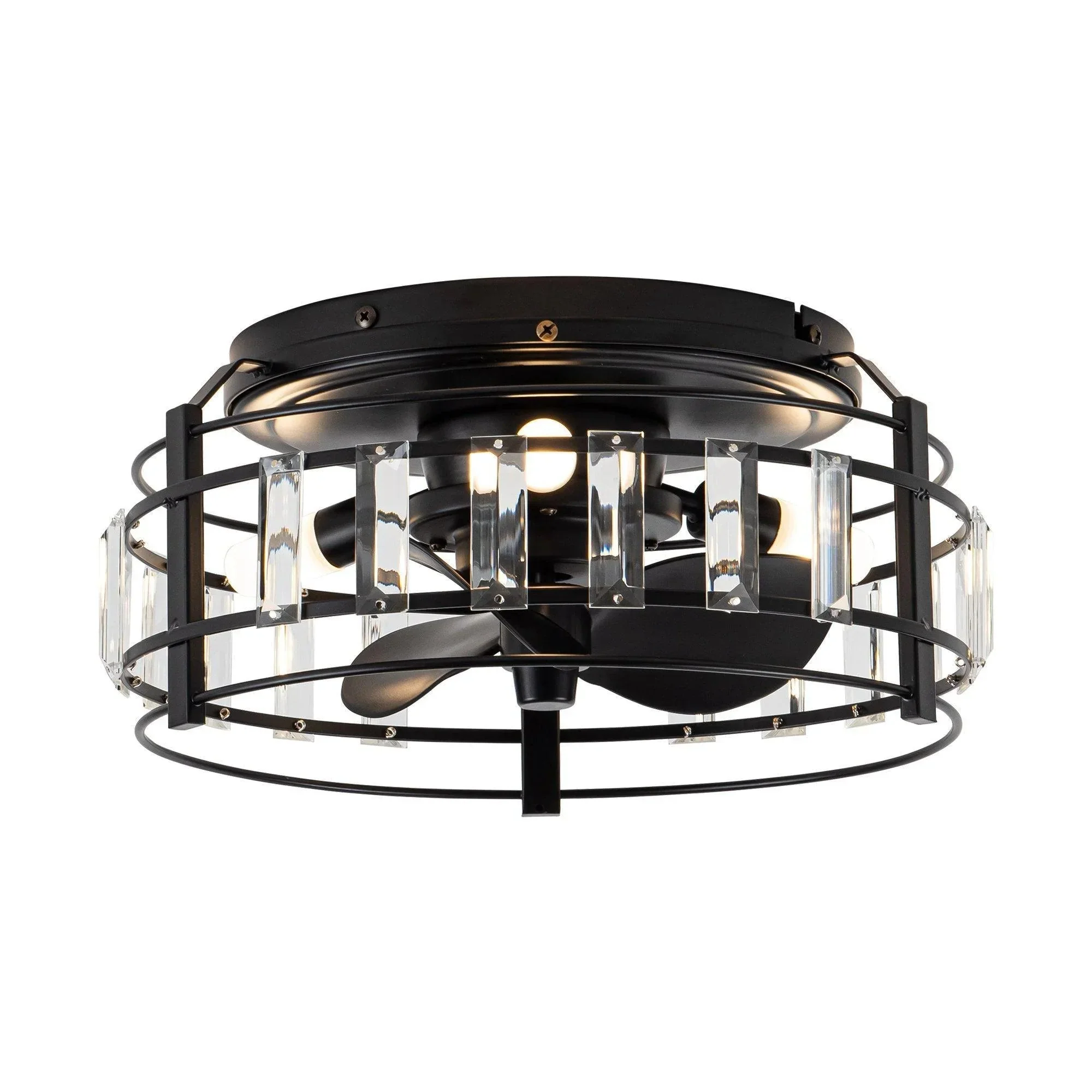 Parrot Uncle 13-Inch Modern DC Motor Flush Mount Reversible Crystal Ceiling Fan with Lighting and Remote Control (F8256110V) - Image 17