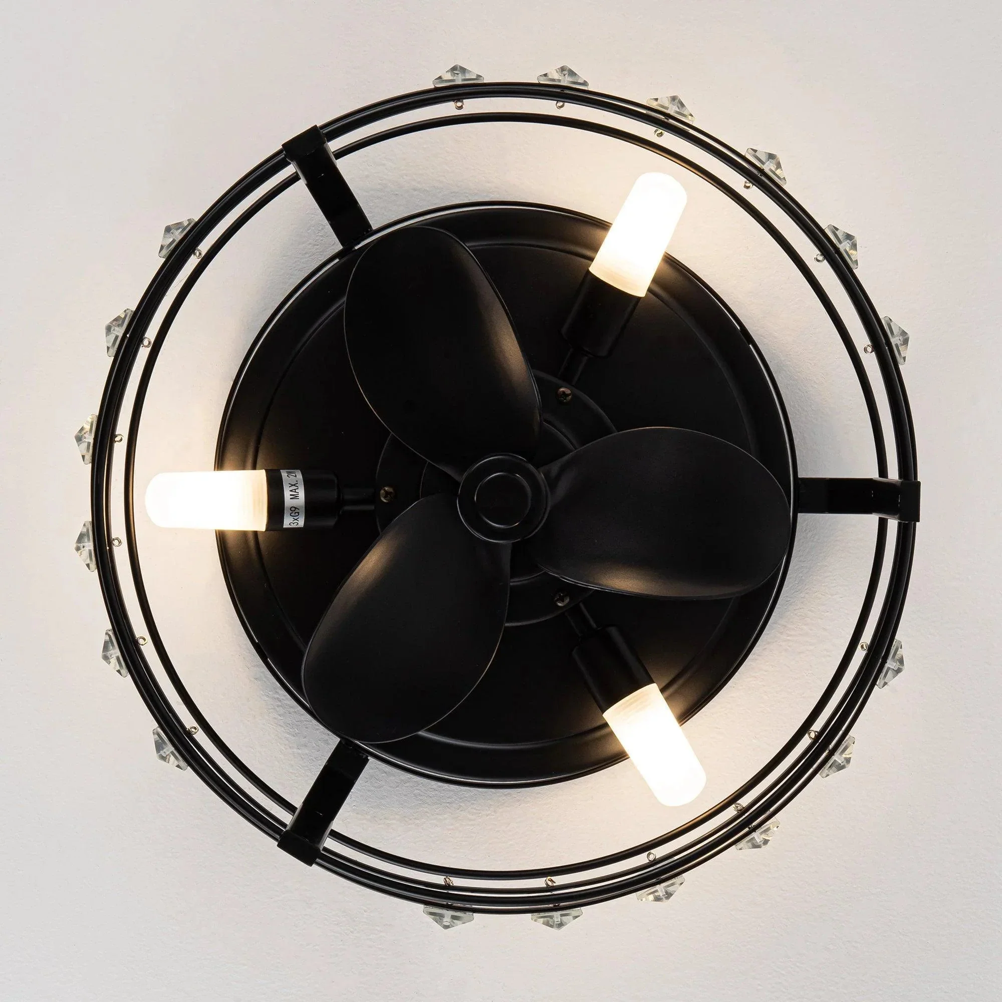 Parrot Uncle 13-Inch Modern DC Motor Flush Mount Reversible Crystal Ceiling Fan with Lighting and Remote Control (F8256110V) - Image 8