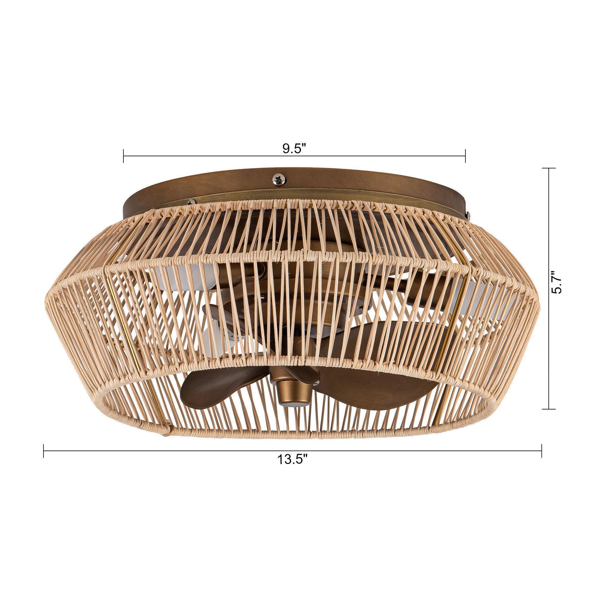 Parrot Uncle 14-Inch Farmhouse DC Motor Flush Mount Reversible Iron Ceiling Fan with LED Lighting and Remote Control (F8257110V) - Image 19