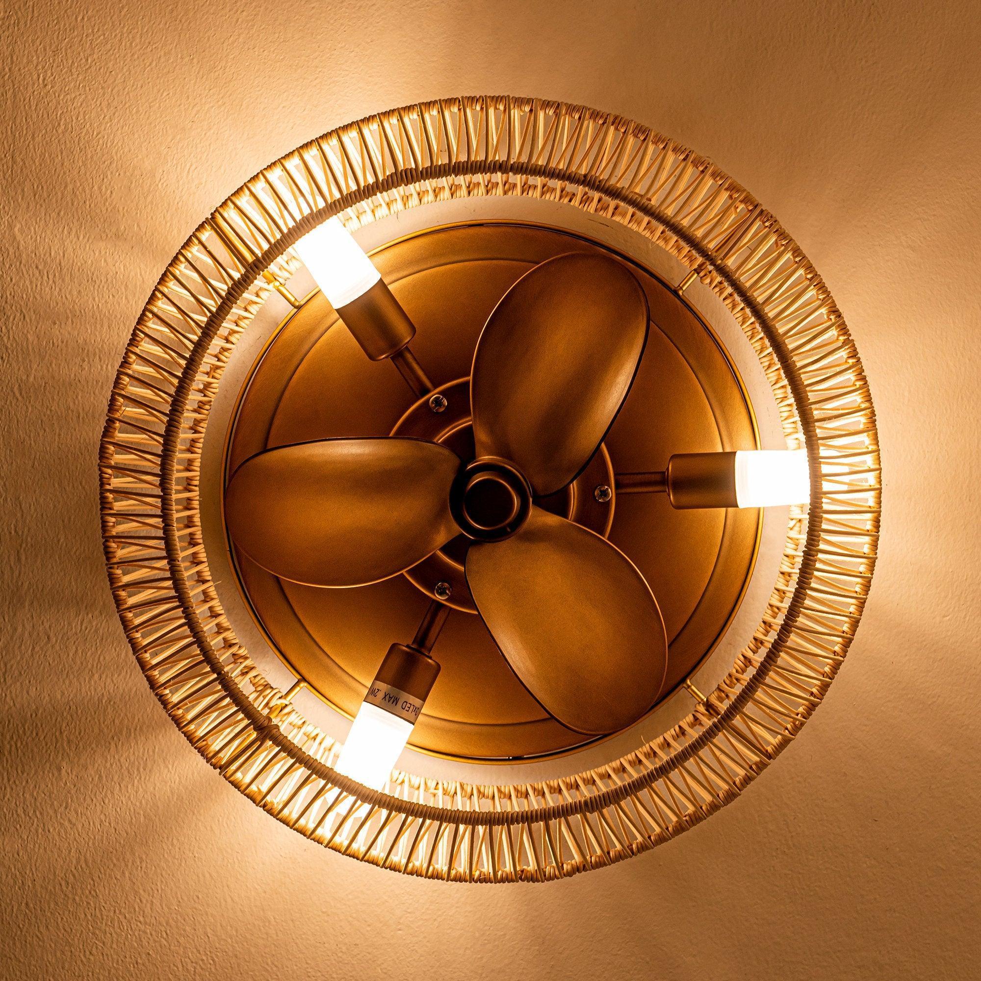 Parrot Uncle 14-Inch Farmhouse DC Motor Flush Mount Reversible Iron Ceiling Fan with LED Lighting and Remote Control (F8257110V) - Image 4