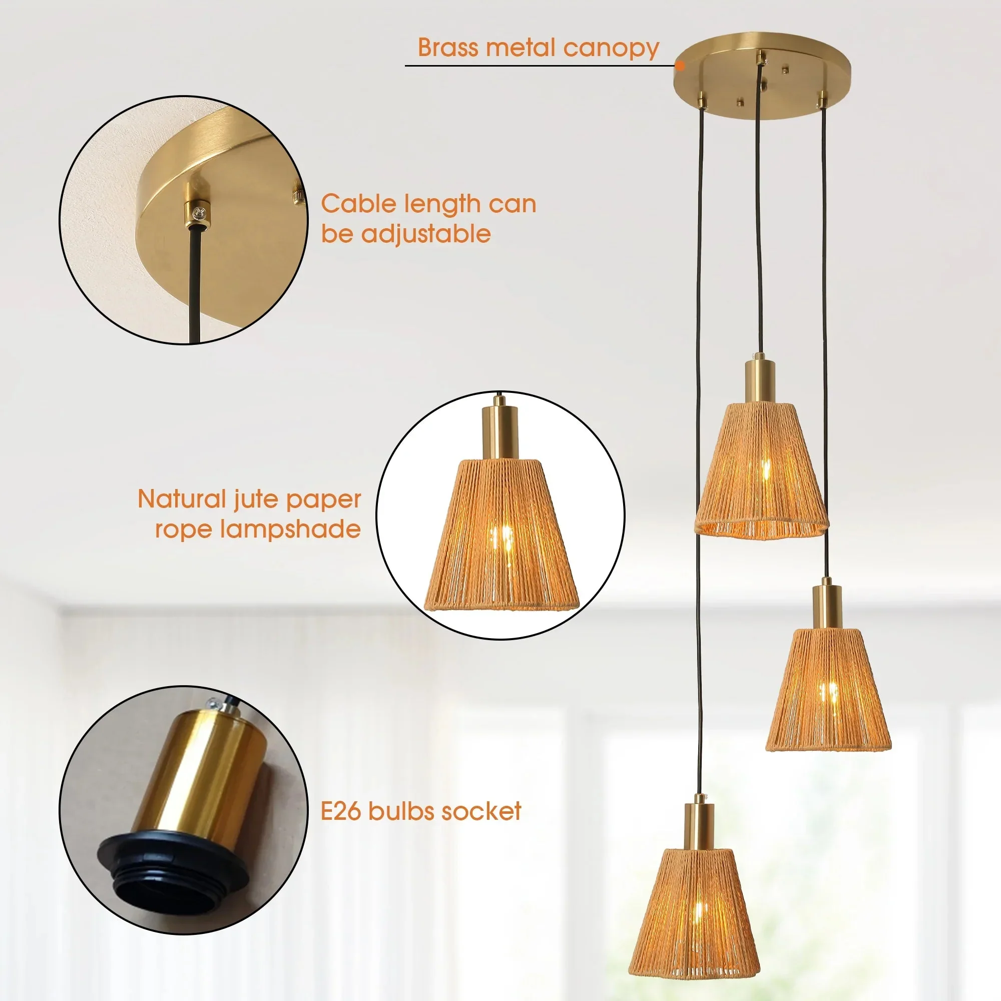 Parrot Uncle 15-Inch Merle 3-Light Island Pendant Light (D3016) - Image 13