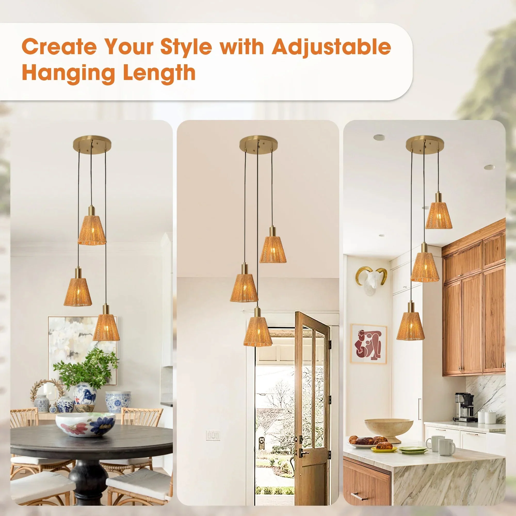 Parrot Uncle 15-Inch Merle 3-Light Island Pendant Light (D3016) - Image 7