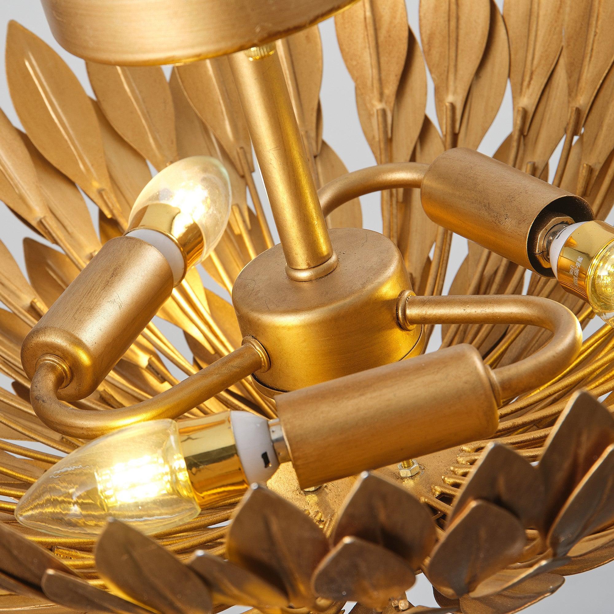 Parrot Uncle 16-Inch, 3-Light Farmhouse Golden Semi-Flush Mount Ceiling Lighting (BBW9353-3GD) - Image 9