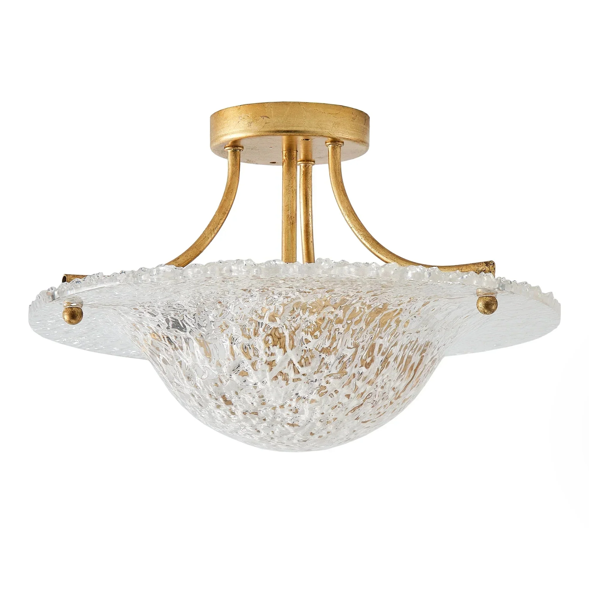Parrot Uncle 16-Inch Page 3-Light Vintage Golden Semi-Flush Mount Ceiling Light (BBC3003GD) - Image 10
