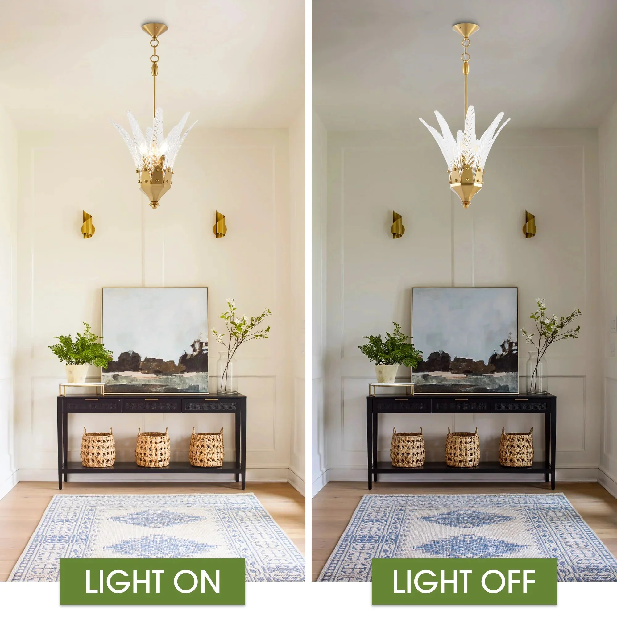 Parrot Uncle 17-Inch Vito 3-Light Feather-Shaped Island Pendant Light (D3014) - Image 9