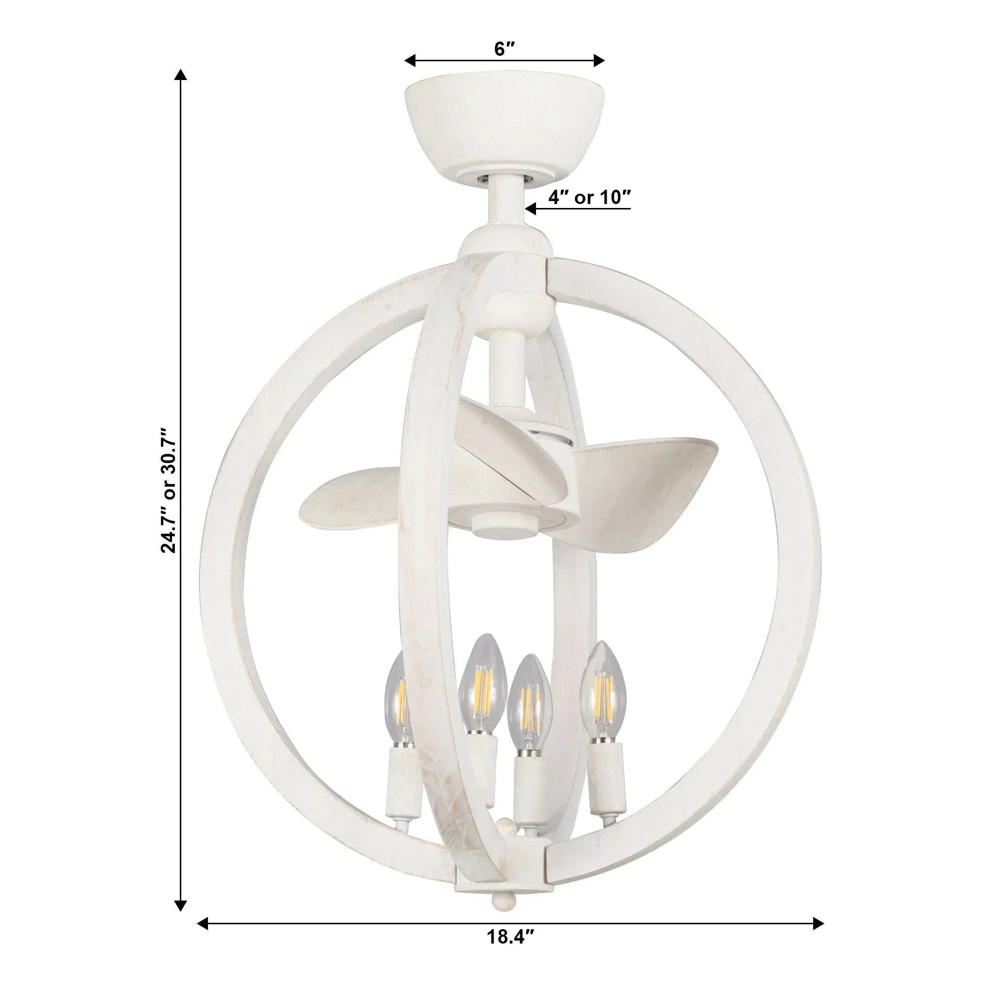 Parrot Uncle 18-Inch Cairns DC Motor Modern Downrod Mount Reversible Ceiling Fan with Lighting and Remote Control (F8290110V) - Image 15