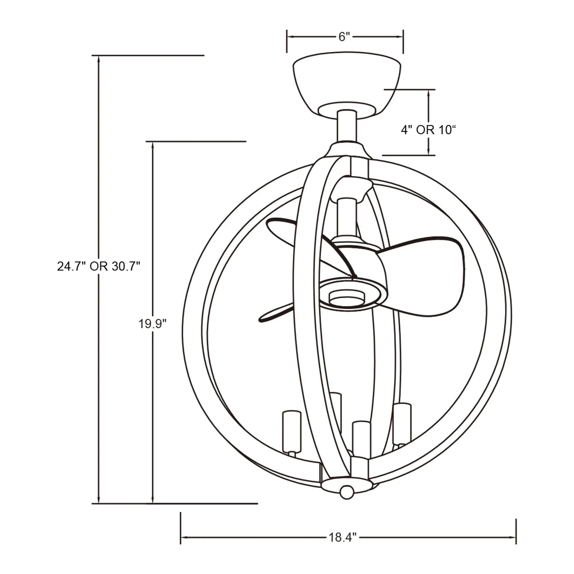 Parrot Uncle 18-Inch Cairns DC Motor Modern Downrod Mount Reversible Ceiling Fan with Lighting and Remote Control (F8290110V) - Image 16