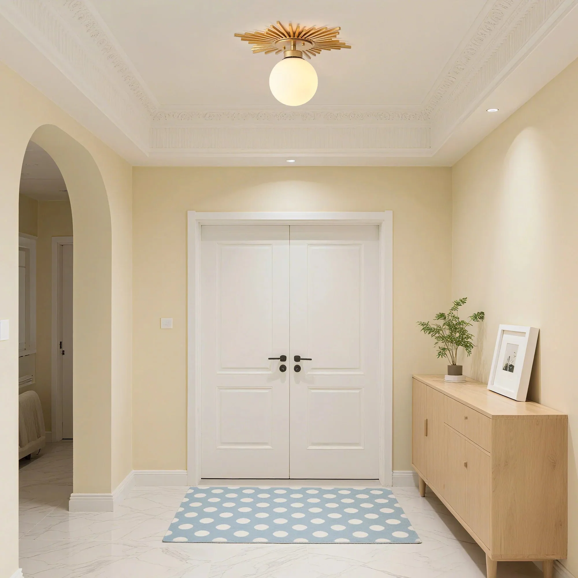Parrot Uncle 18-Inch Iris 1-Light Golden Semi-Flush Mount Ceiling Light (BBC3008) - Image 2