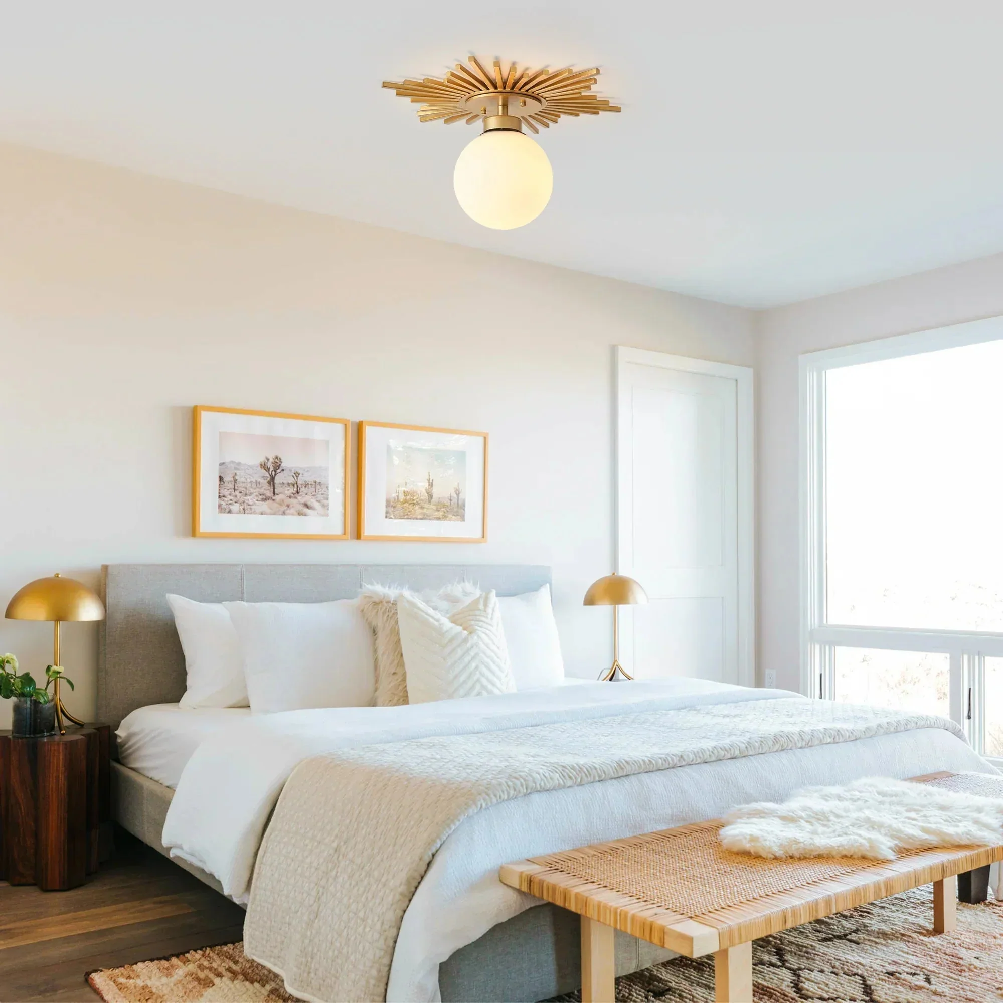 Parrot Uncle 18-Inch Iris 1-Light Golden Semi-Flush Mount Ceiling Light (BBC3008) - Image 5