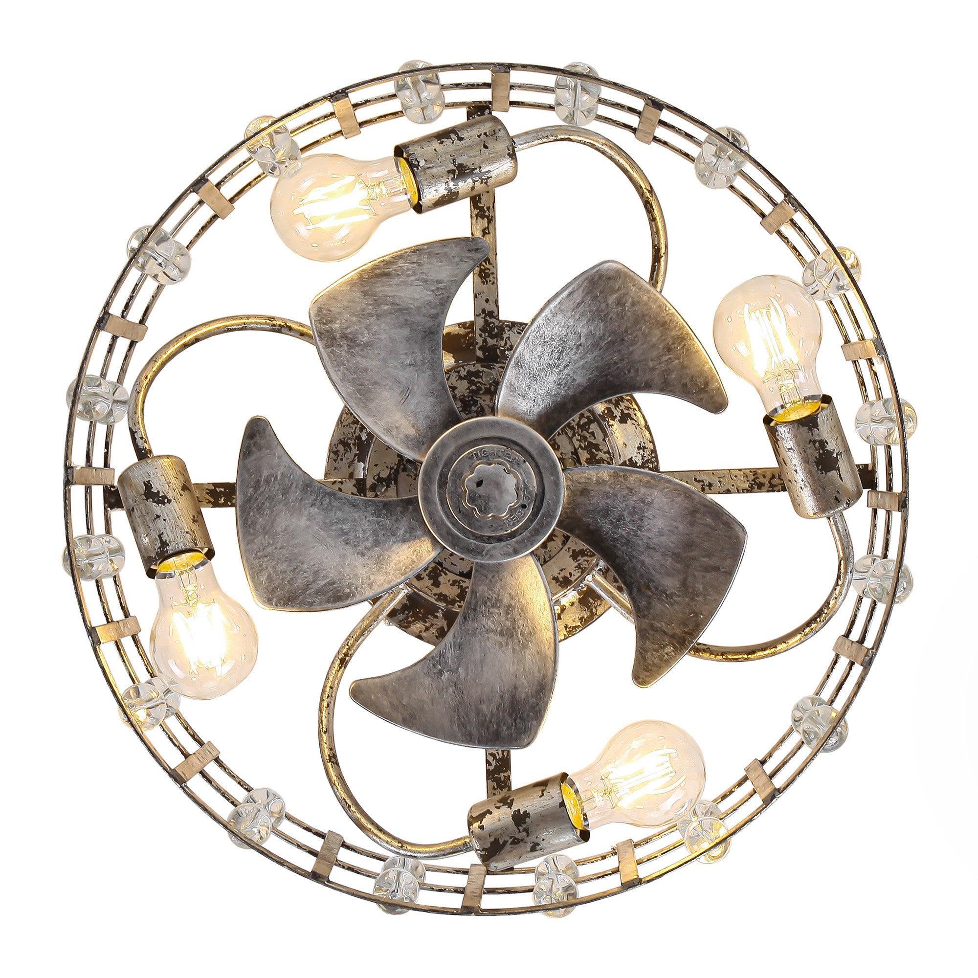 Parrot Uncle 18-Inch Retro Silver Crystal Flush Mount Ceiling Fan with APP Remote Control and Lighting (BBF3007) - Image 13
