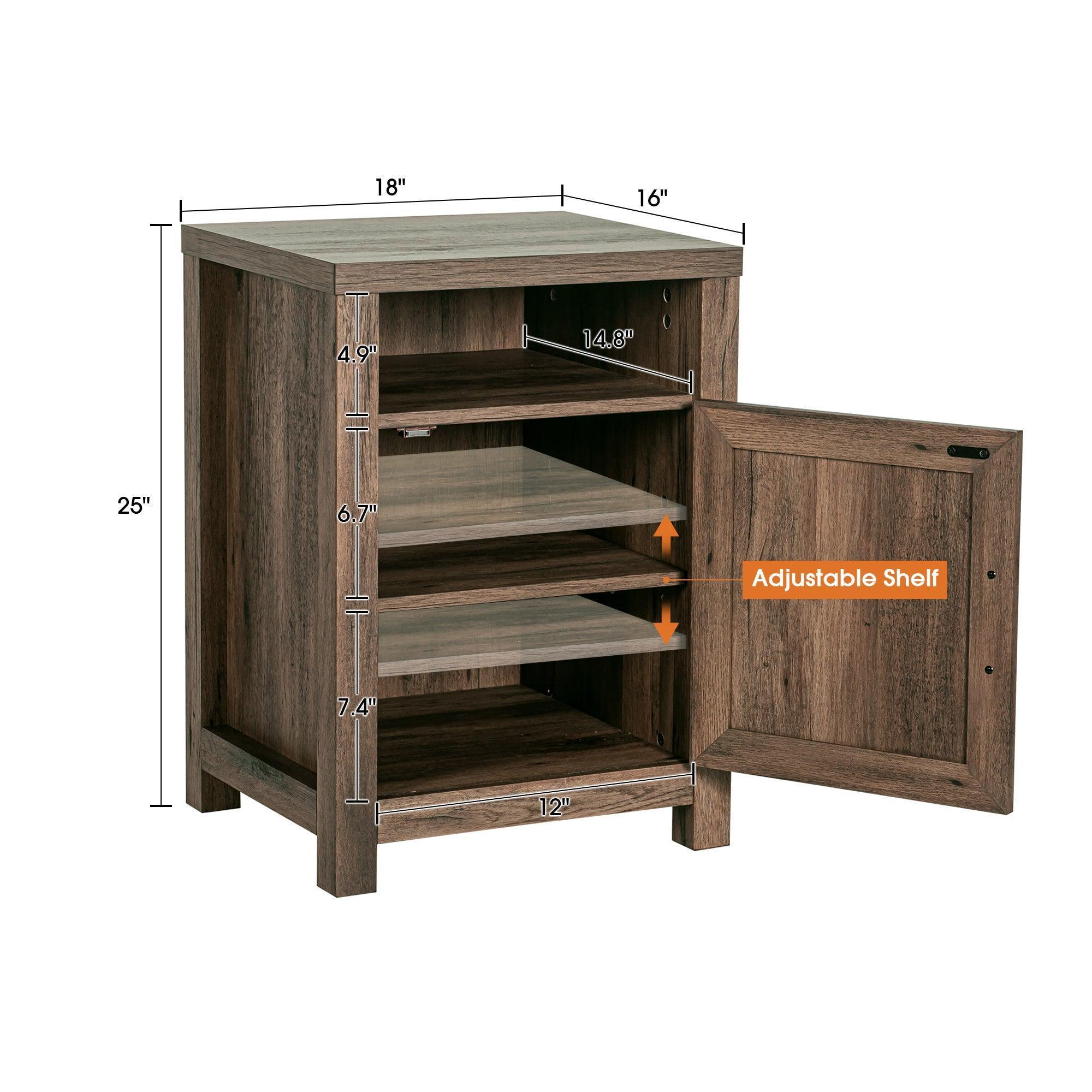 Parrot Uncle 18-Inch Solid Wood Farmhouse Nightstand for Bedroom in Brown or Grey or White - Image 11