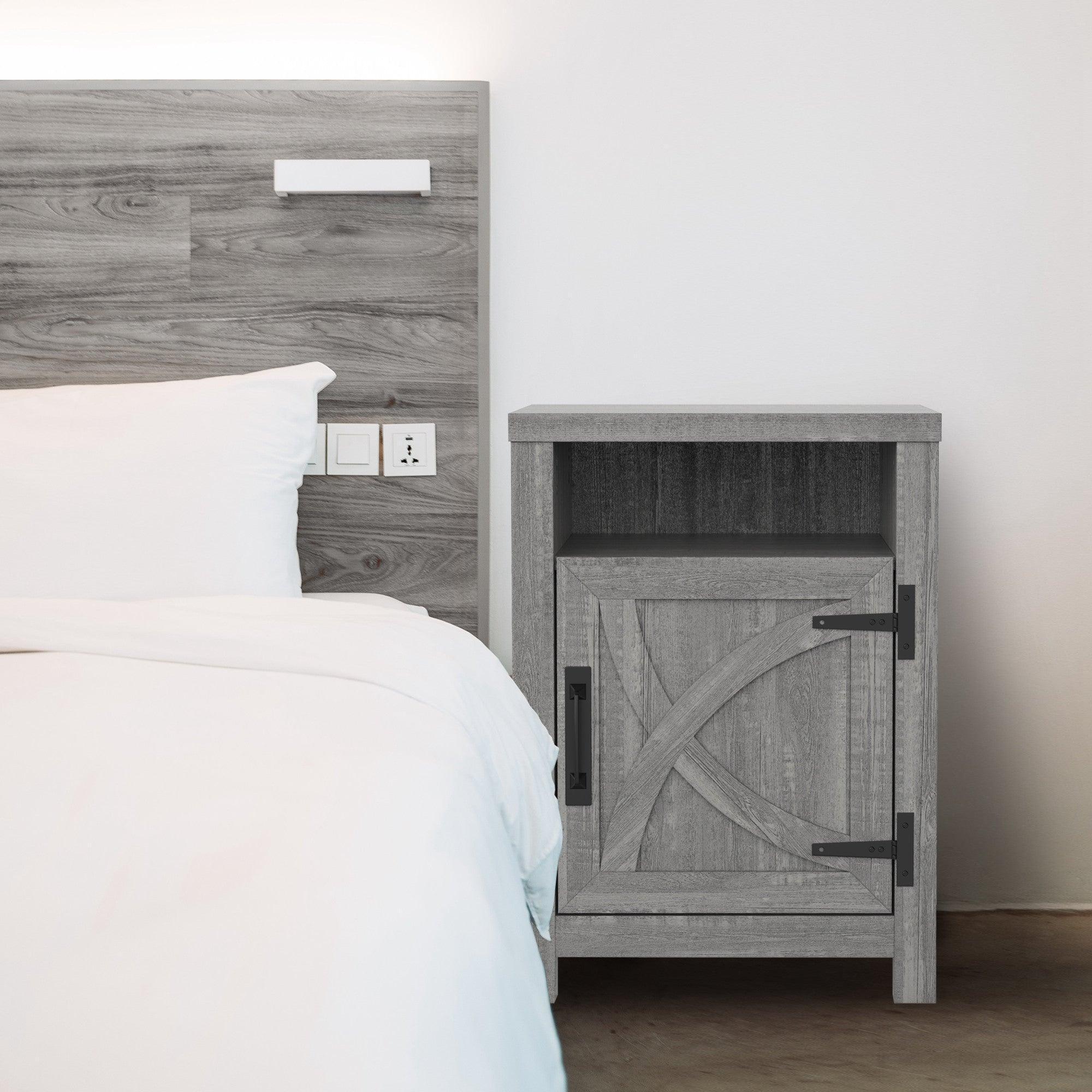 Parrot Uncle 18-Inch Solid Wood Farmhouse Nightstand for Bedroom in Brown or Grey or White - Image 16