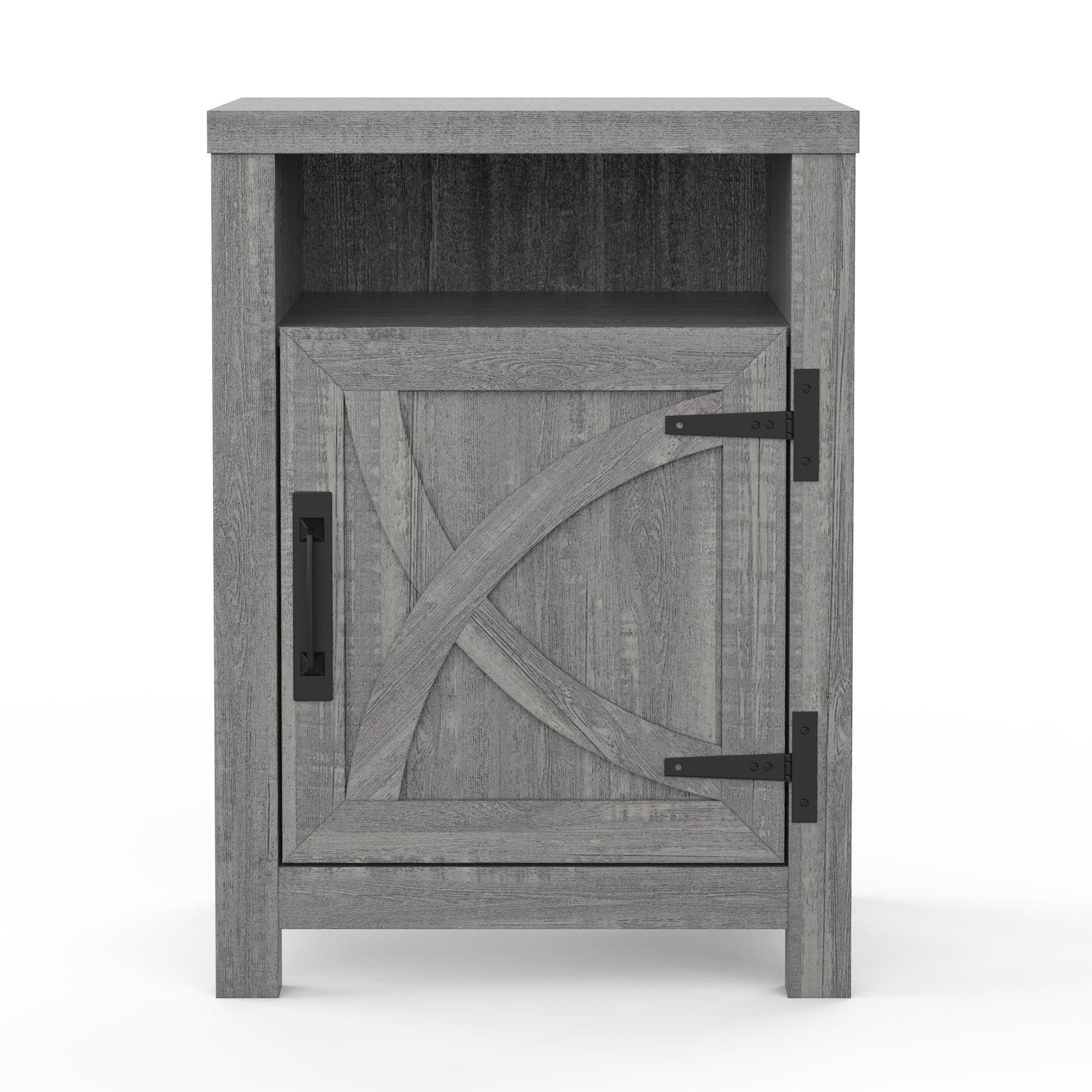 Parrot Uncle 18-Inch Solid Wood Farmhouse Nightstand for Bedroom in Brown or Grey or White - Image 28