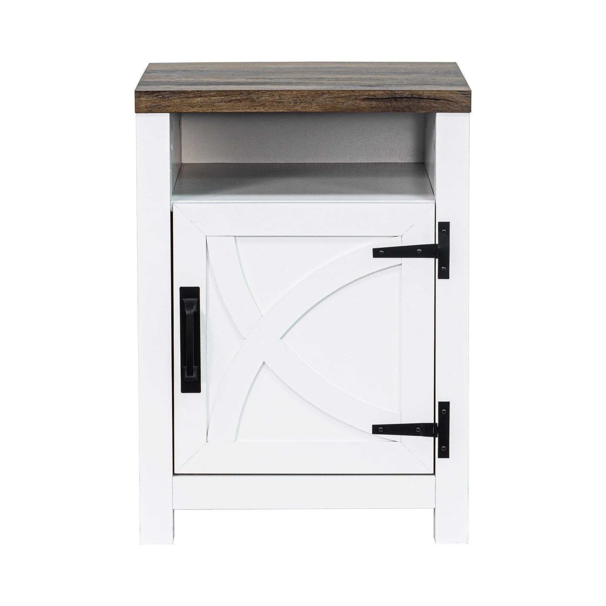 Parrot Uncle 18-Inch Solid Wood Farmhouse Nightstand for Bedroom in Brown or Grey or White - Image 42