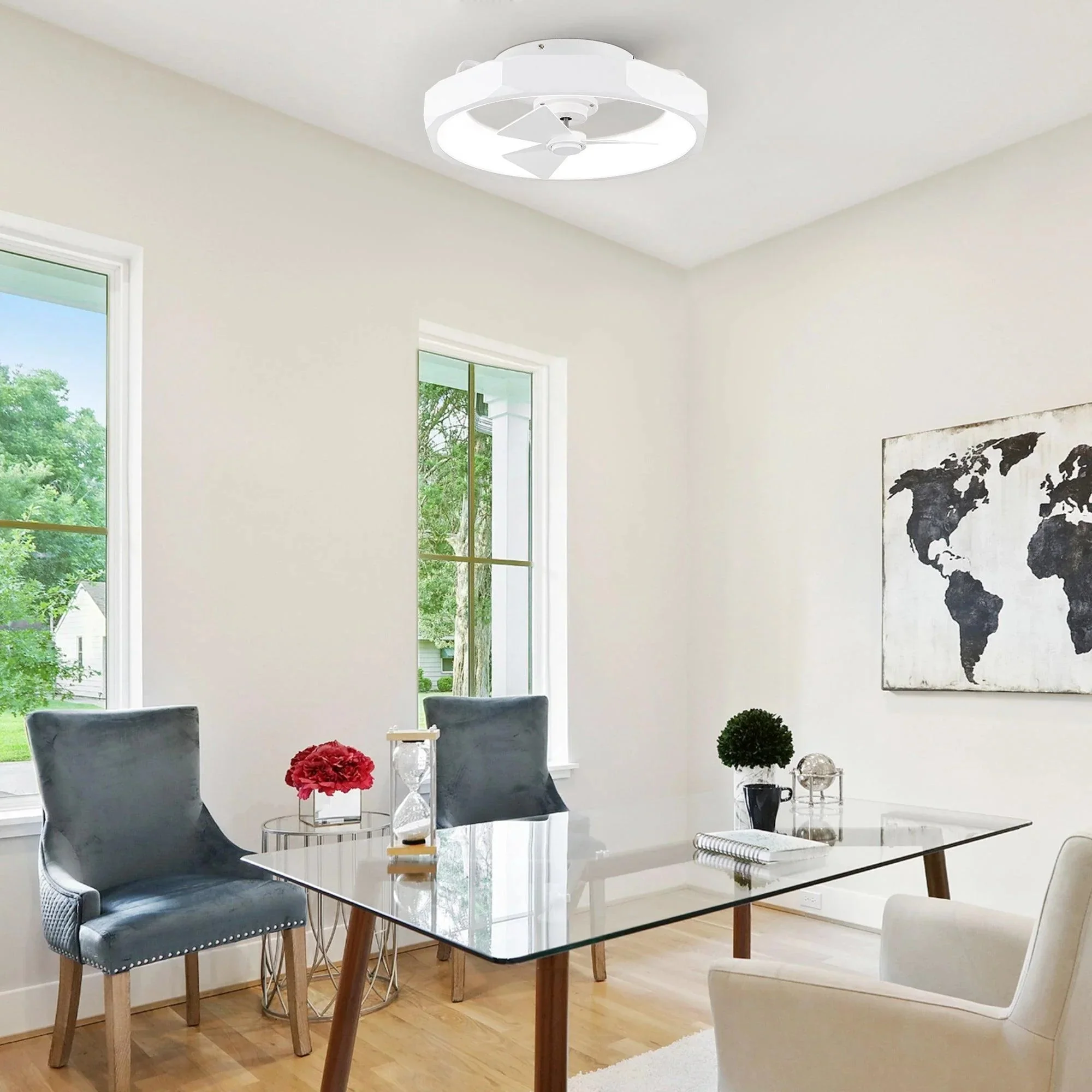 Parrot Uncle 19-Inch Britton Flush Mount Reversible Ceiling Fan with Remote Control - Image 12