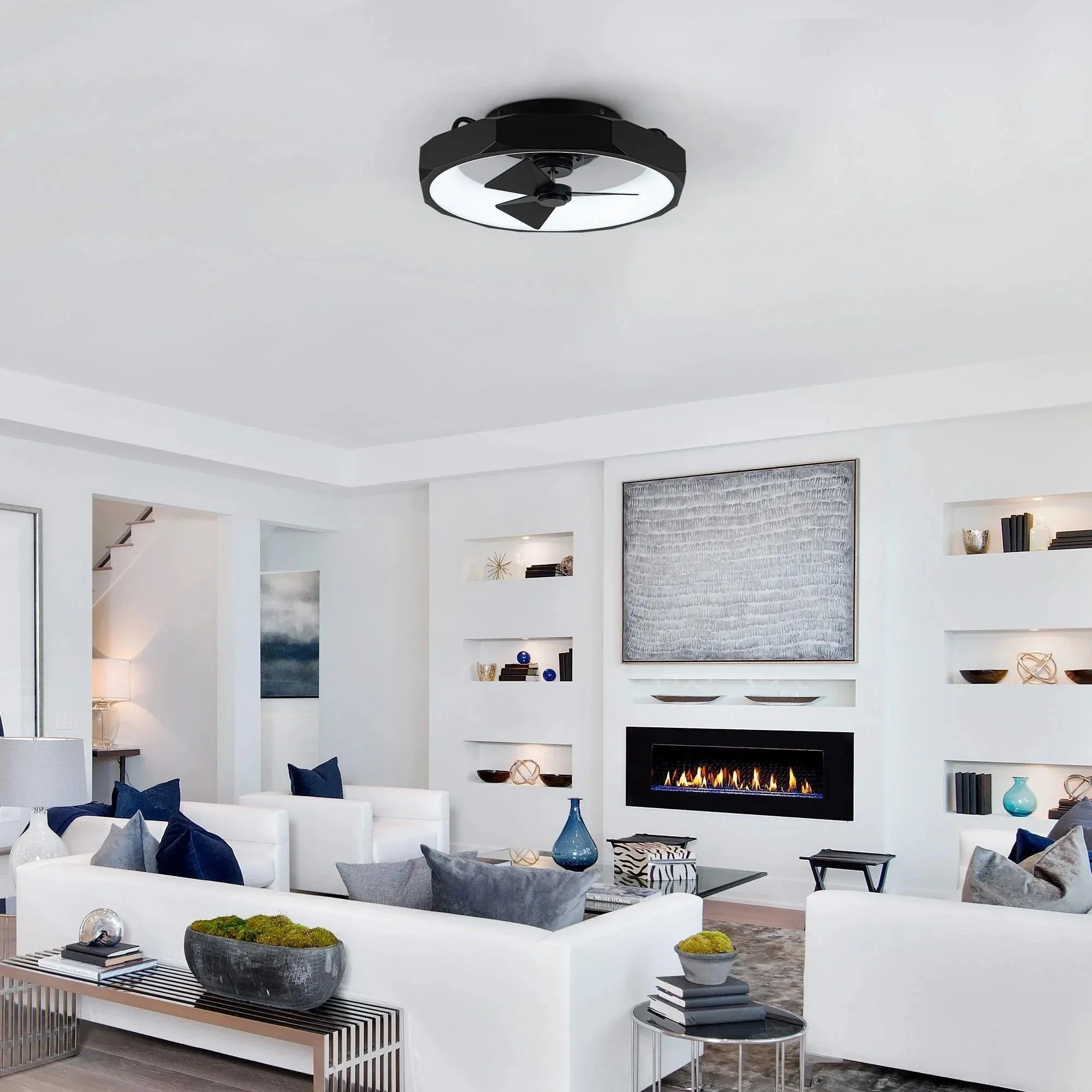 Parrot Uncle 19-Inch Britton Flush Mount Reversible Ceiling Fan with Remote Control - Image 5