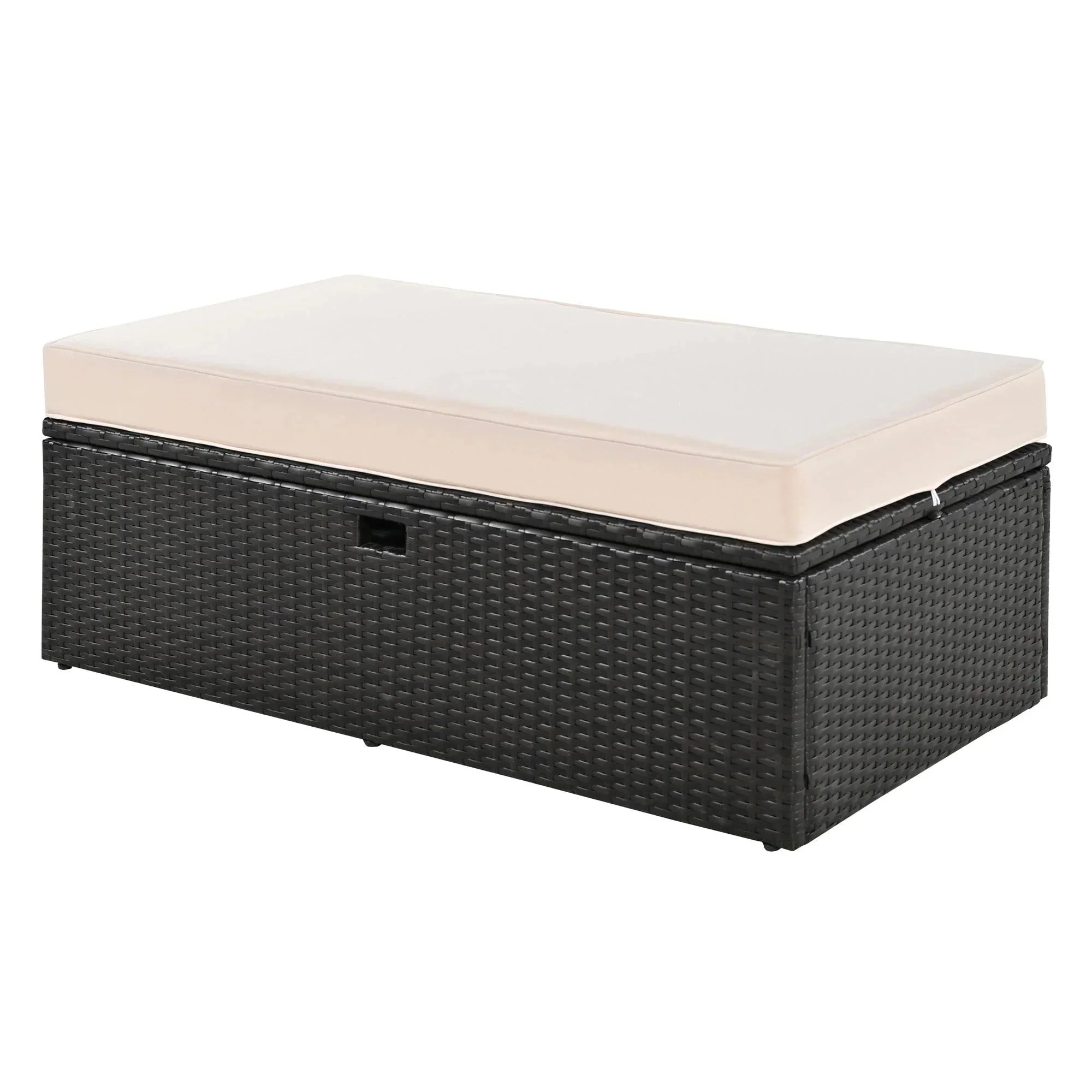 Parrot Uncle 2-Piece Outdoor Rattan Daybed with Bench Lounge Roof Set and Cushions for Poolside, Backyard and Garden - Image 12