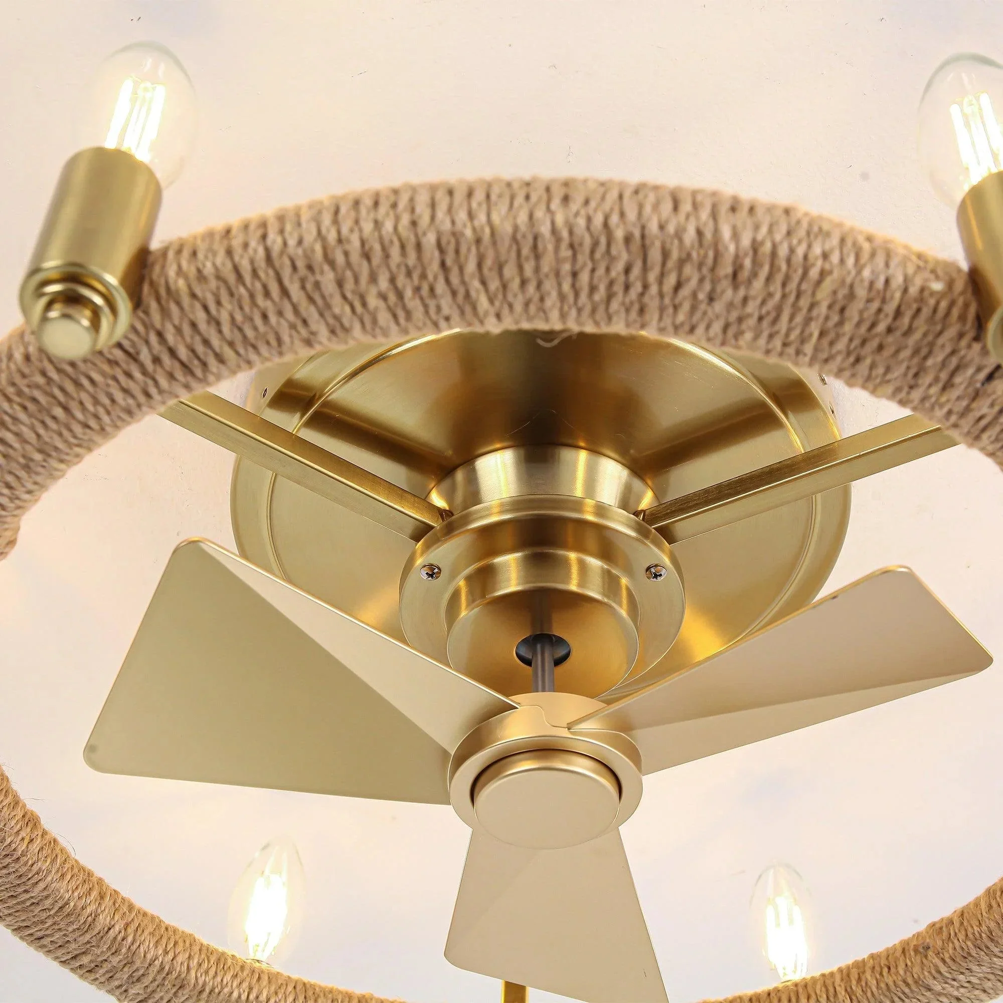 Parrot Uncle 20-Inch Flush Mount Golden Ceiling Fan with Light and Remote Control (F8322110V) - Image 8
