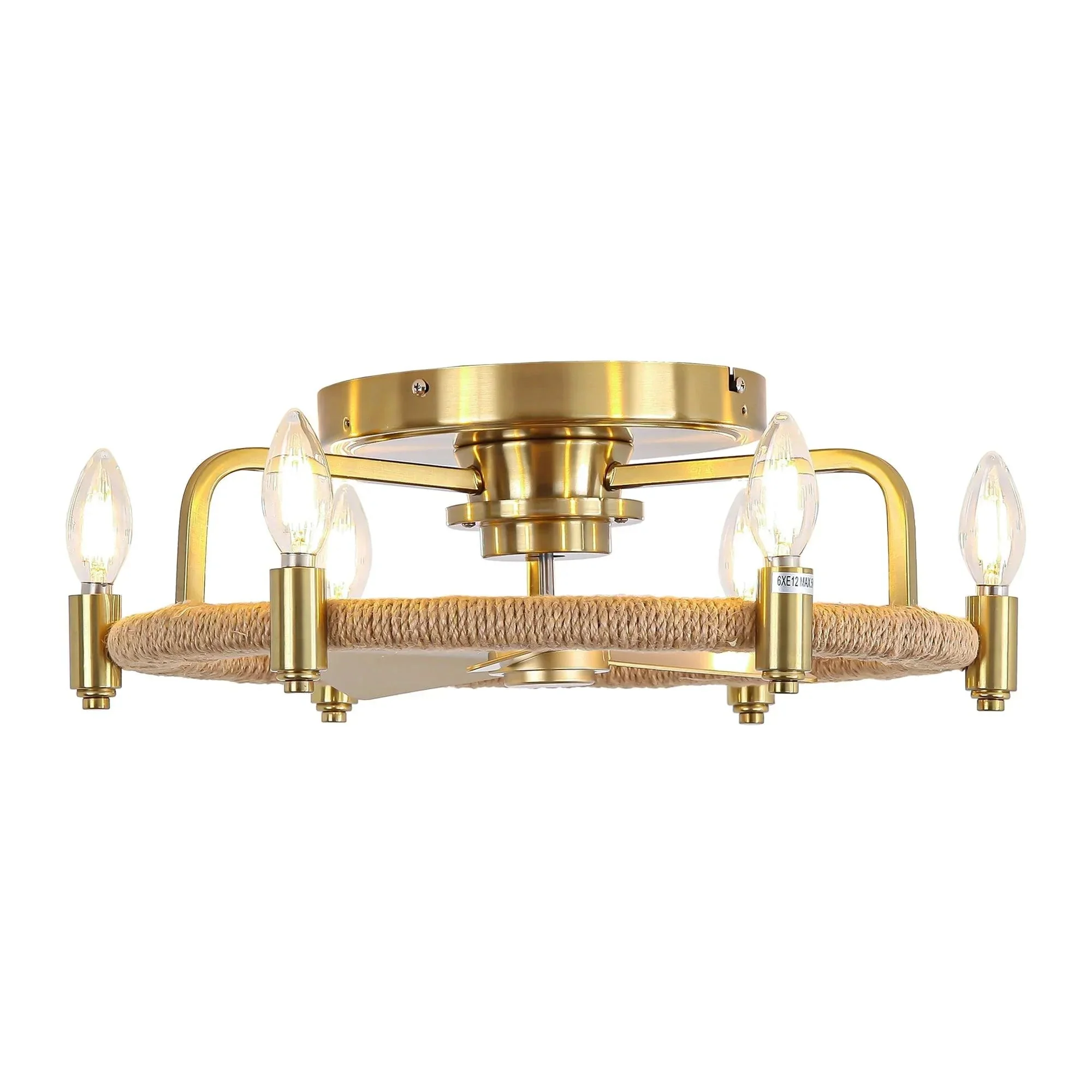 Parrot Uncle 20-Inch Flush Mount Golden Ceiling Fan with Light and Remote Control (F8322110V) - Image 9