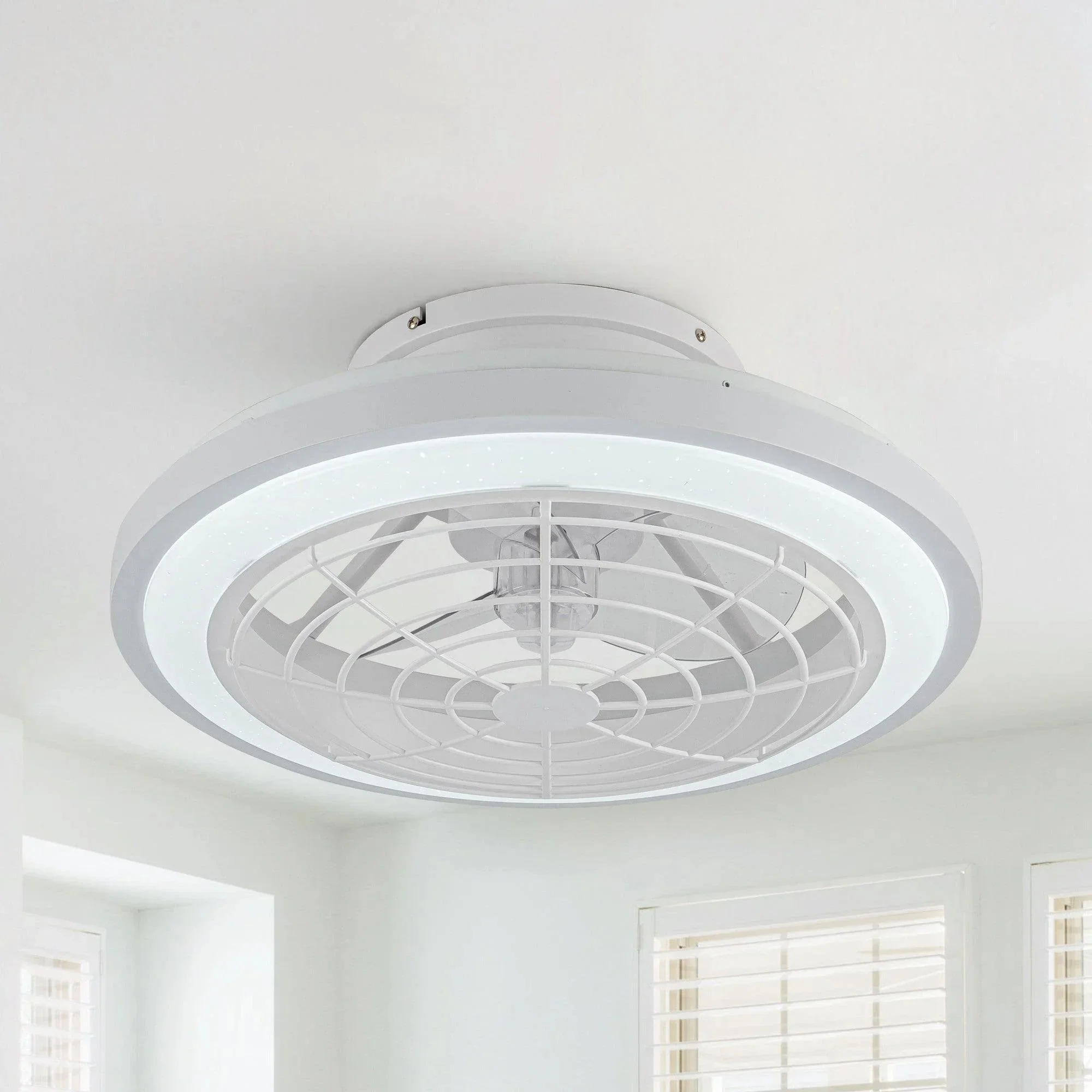 Parrot Uncle 20-Inch Ikon Modern DC Motor Flush Mount Reversible Ceiling Fan with Lighting and Remote Control (F8308110V) - Image 4