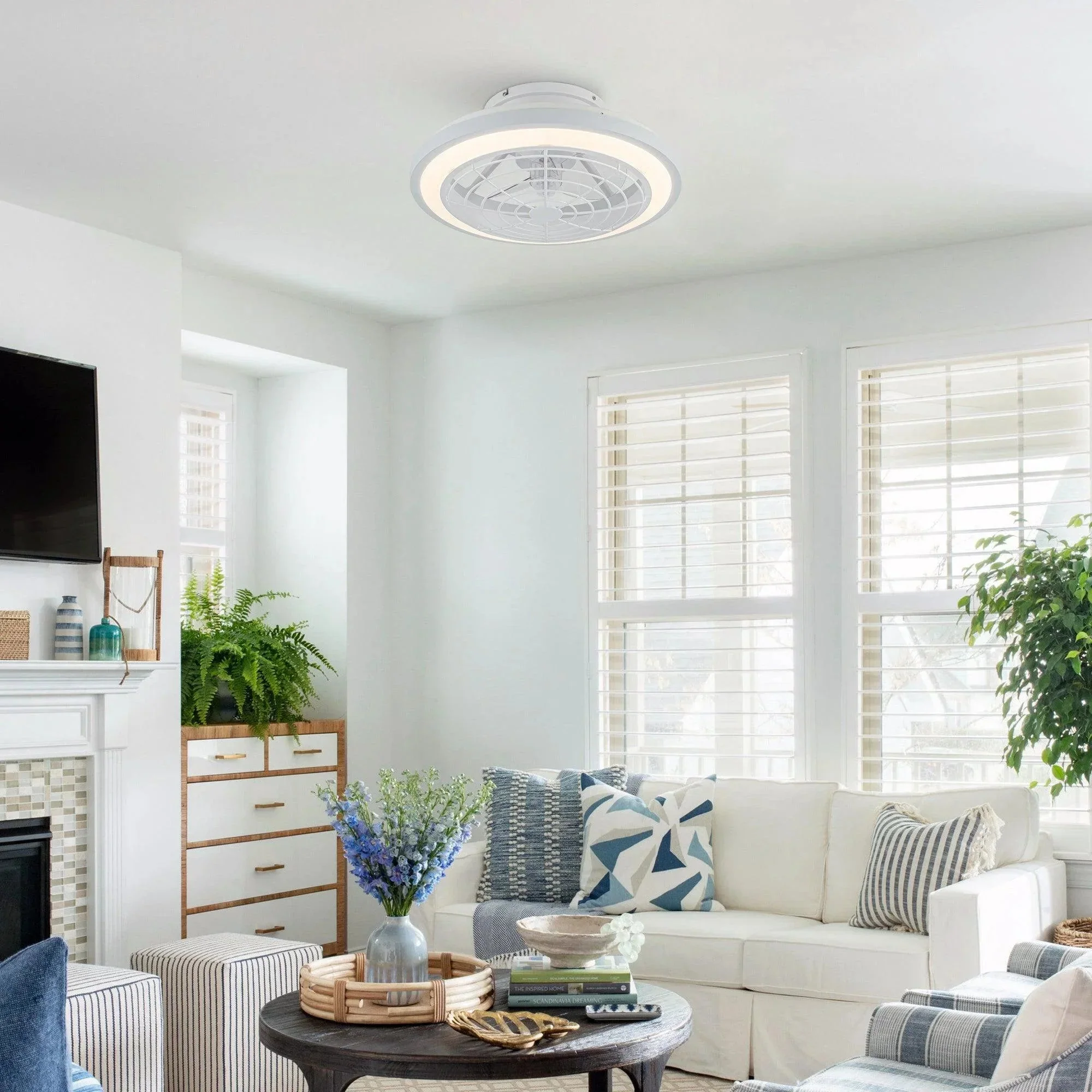 Parrot Uncle 20-Inch Ikon Modern DC Motor Flush Mount Reversible Ceiling Fan with Lighting and Remote Control (F8308110V) - Image 6