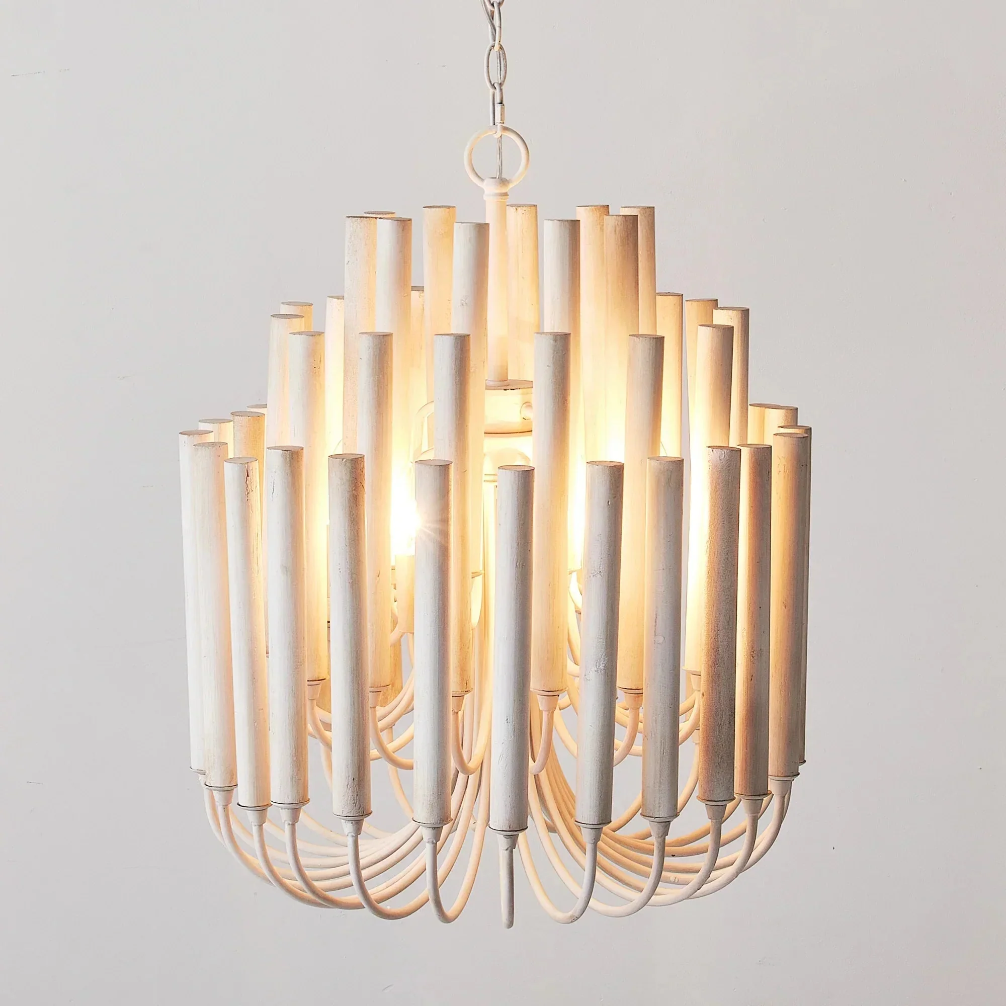 Parrot Uncle 20-Inch Borg 5-Light White Wooden Chandelier (BBD3015) - Image 11