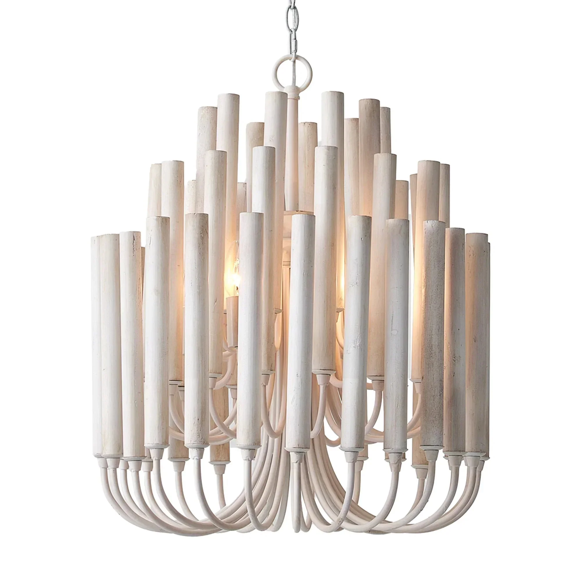 Parrot Uncle 20-Inch Borg 5-Light White Wooden Chandelier (BBD3015) - Image 9