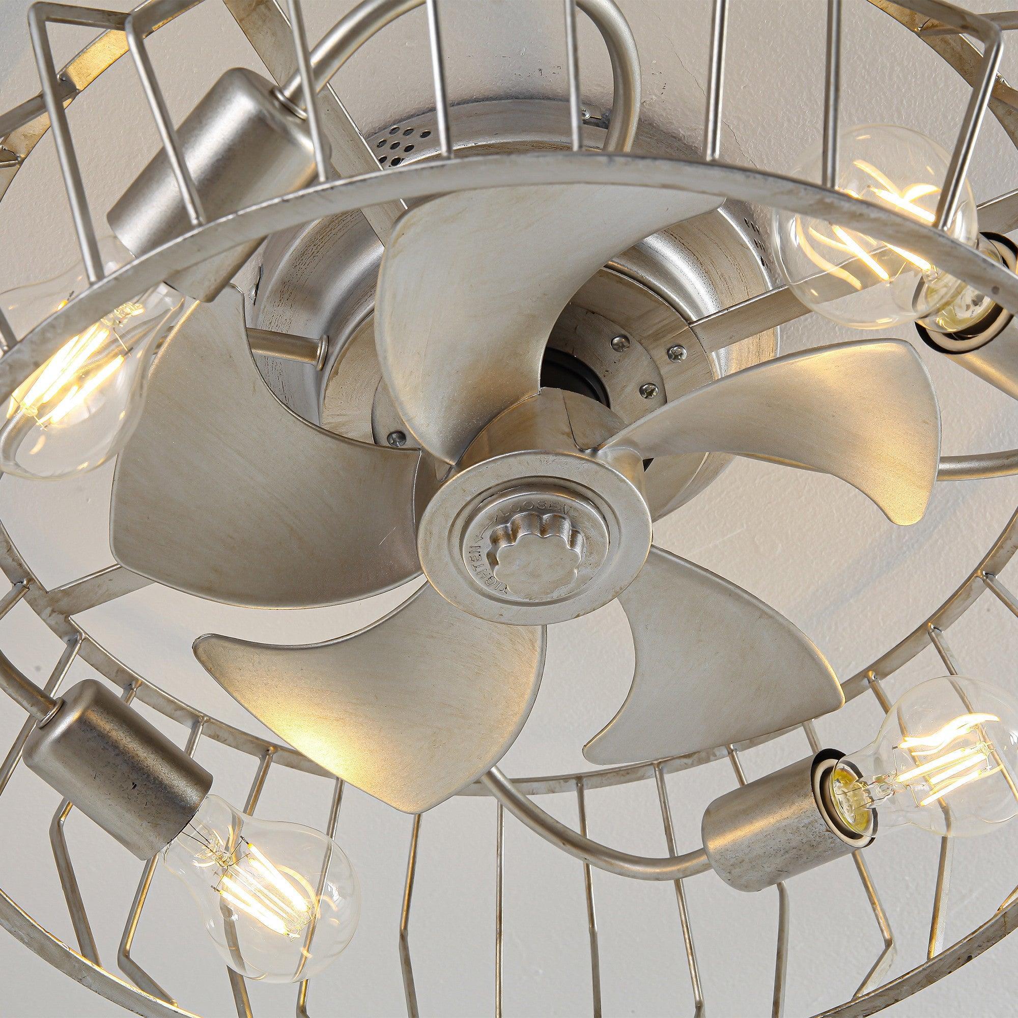 Parrot Uncle 20-Inch Silver Flush Mount Ceiling Fan with Light APP and Remote Control (BBF3001) - Image 10