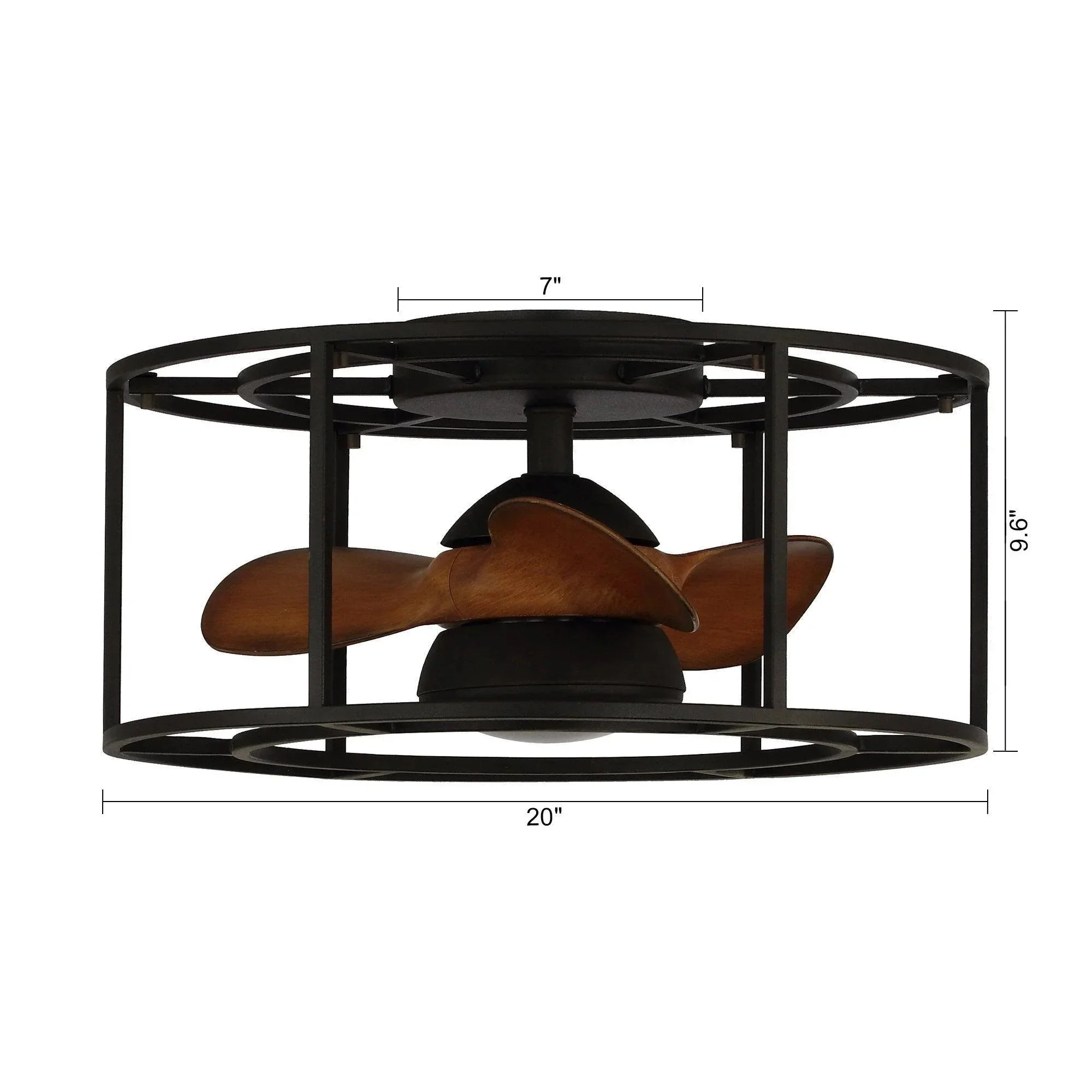 Parrot Uncle 20-Inch Kanpur Industrial Flush Mount Reversible Ceiling Fan with LED Lighting and Remote Control (A531101CC110V) - Image 12