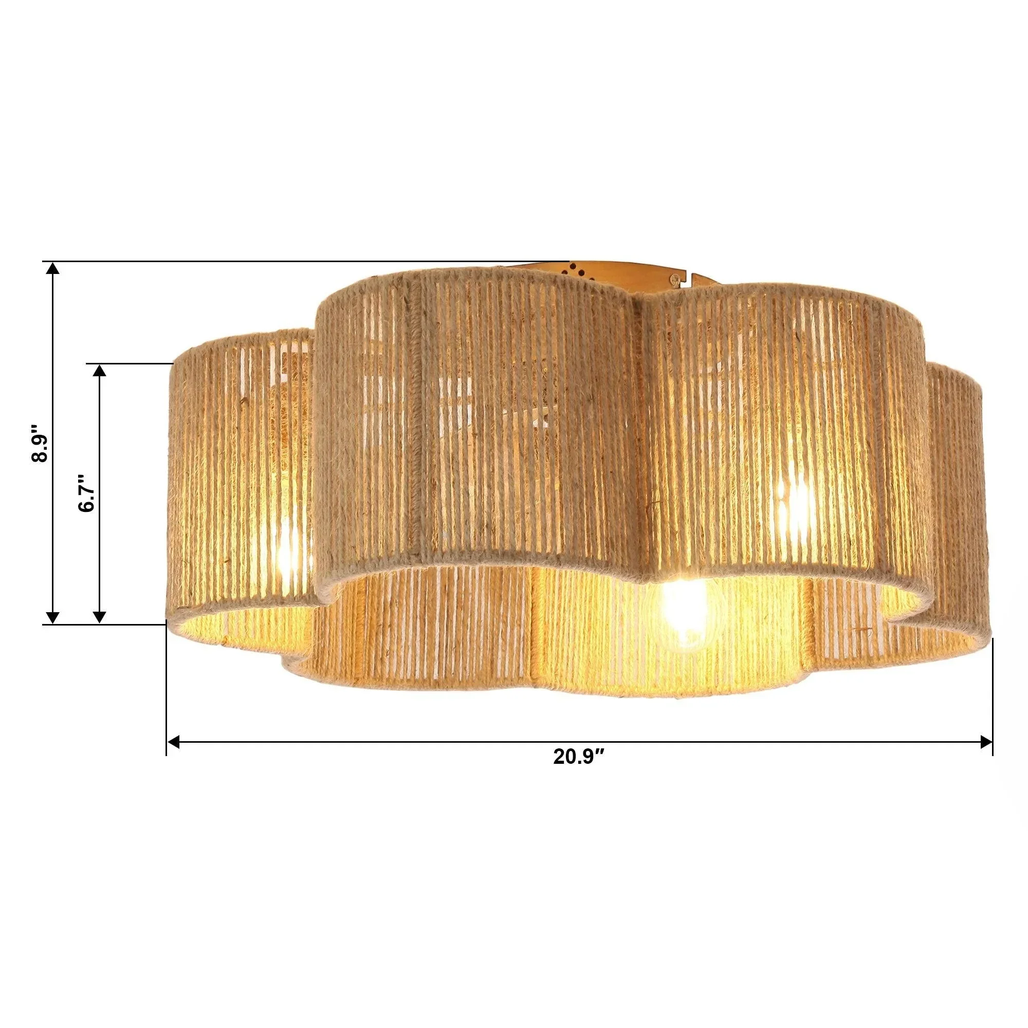 Parrot Uncle 21-Inch Golden Flower-shape Farmhouse Rattan Flush Mount Ceiling Fan with Light APP and Remote Control (BBF3003) - Image 14