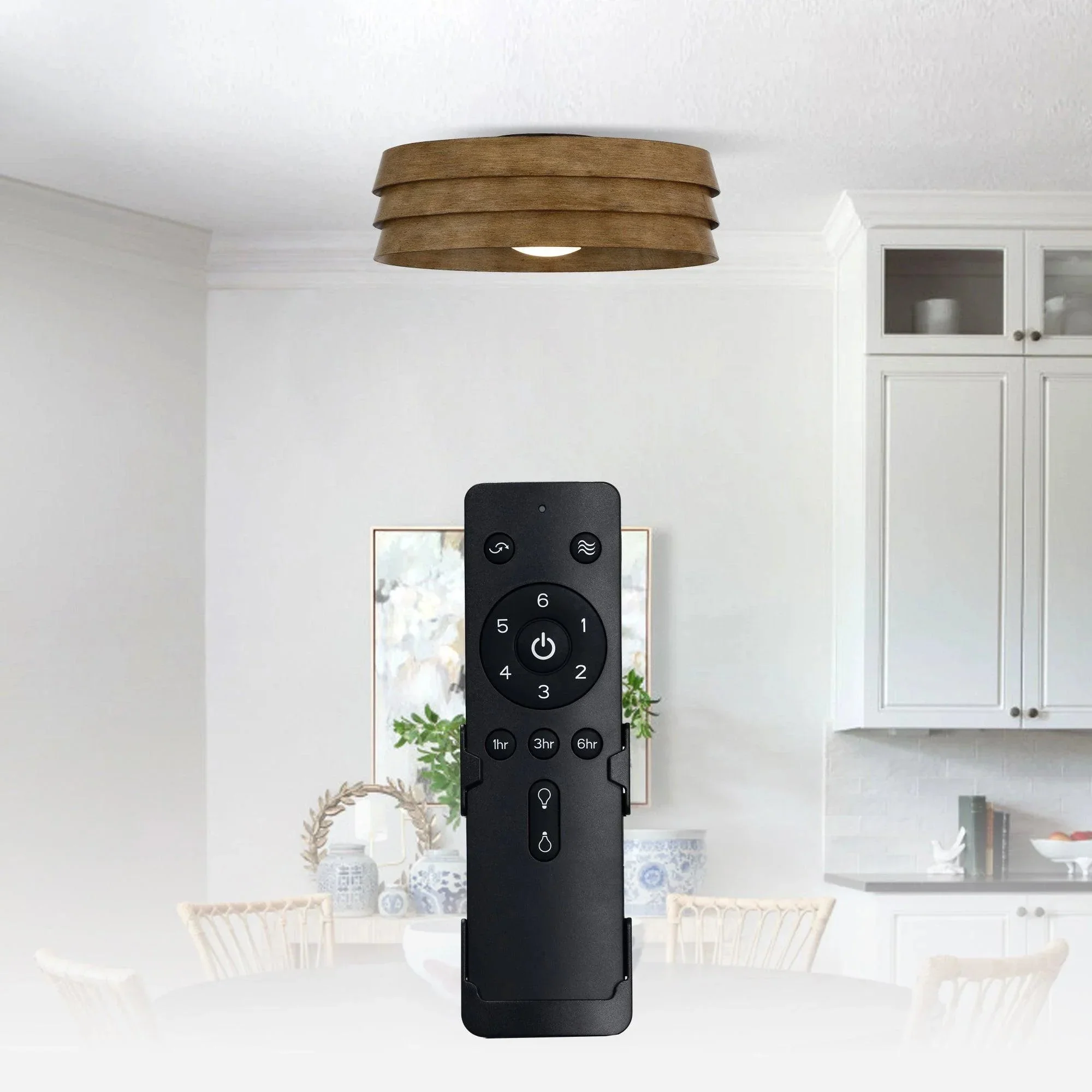 Parrot Uncle 22-Inch Farmhouse Flush Mount Reversible Ceiling Fan with LED Lighting and Remote Control (A560701CA110V) - Image 5