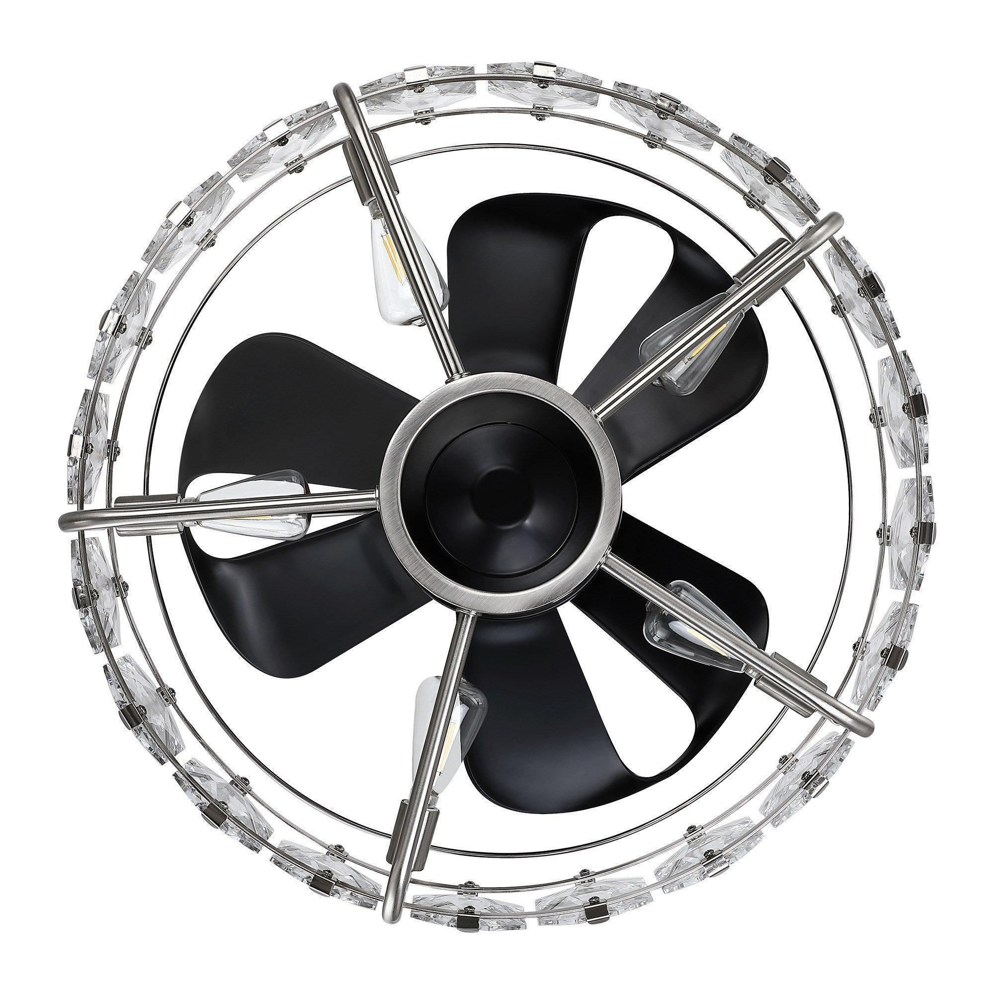 Parrot Uncle 23-Inch Modern DC Motor Downrod Mount Reversible Fandelier Ceiling Fan with Lighting and Remote Control (F8237110V) - Image 11