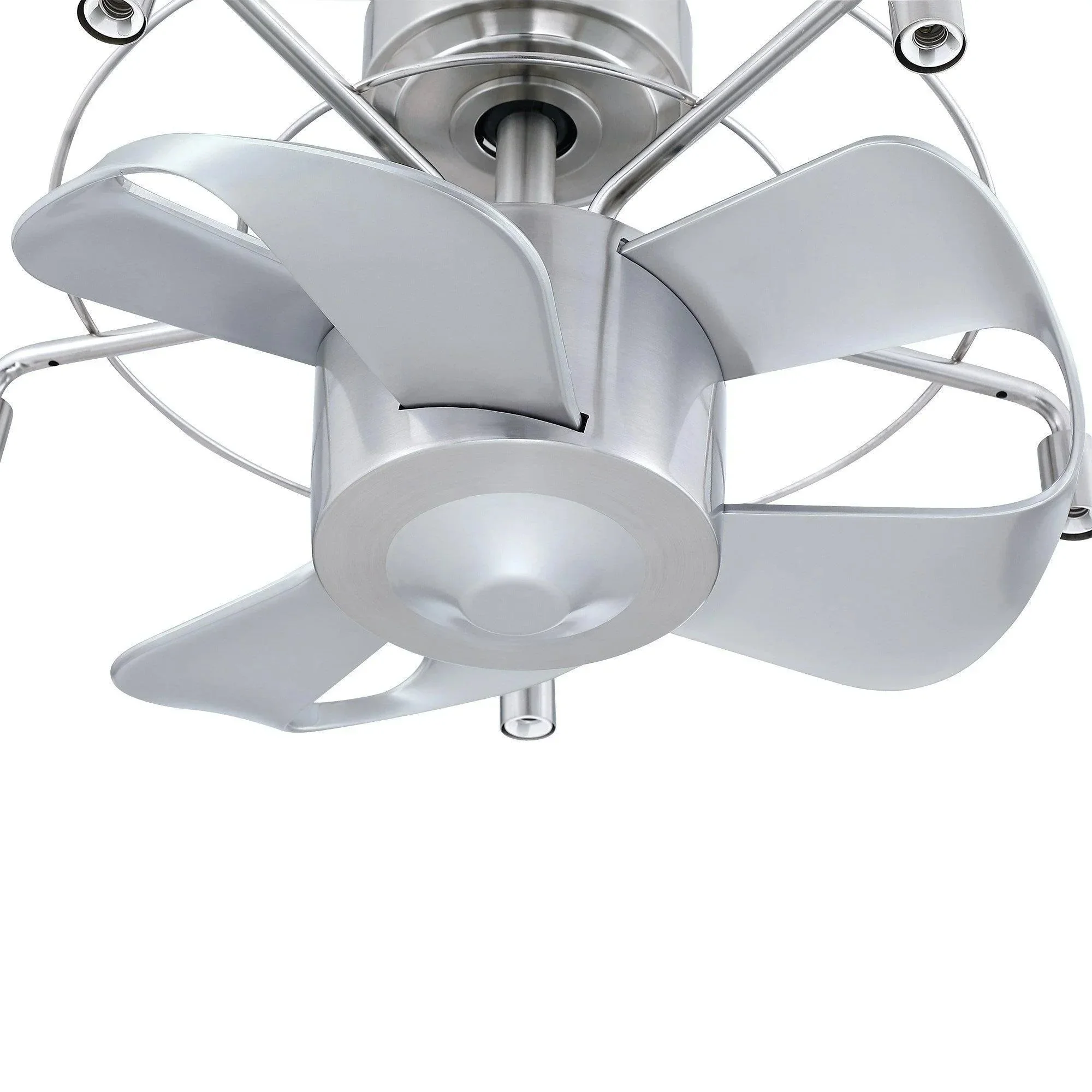 Parrot Uncle 23-Inch Modern Satin Nickel DC Motor Downrod Mount Reversible Fandelier Ceiling Fan with Lighting and Remote Control - Image 12