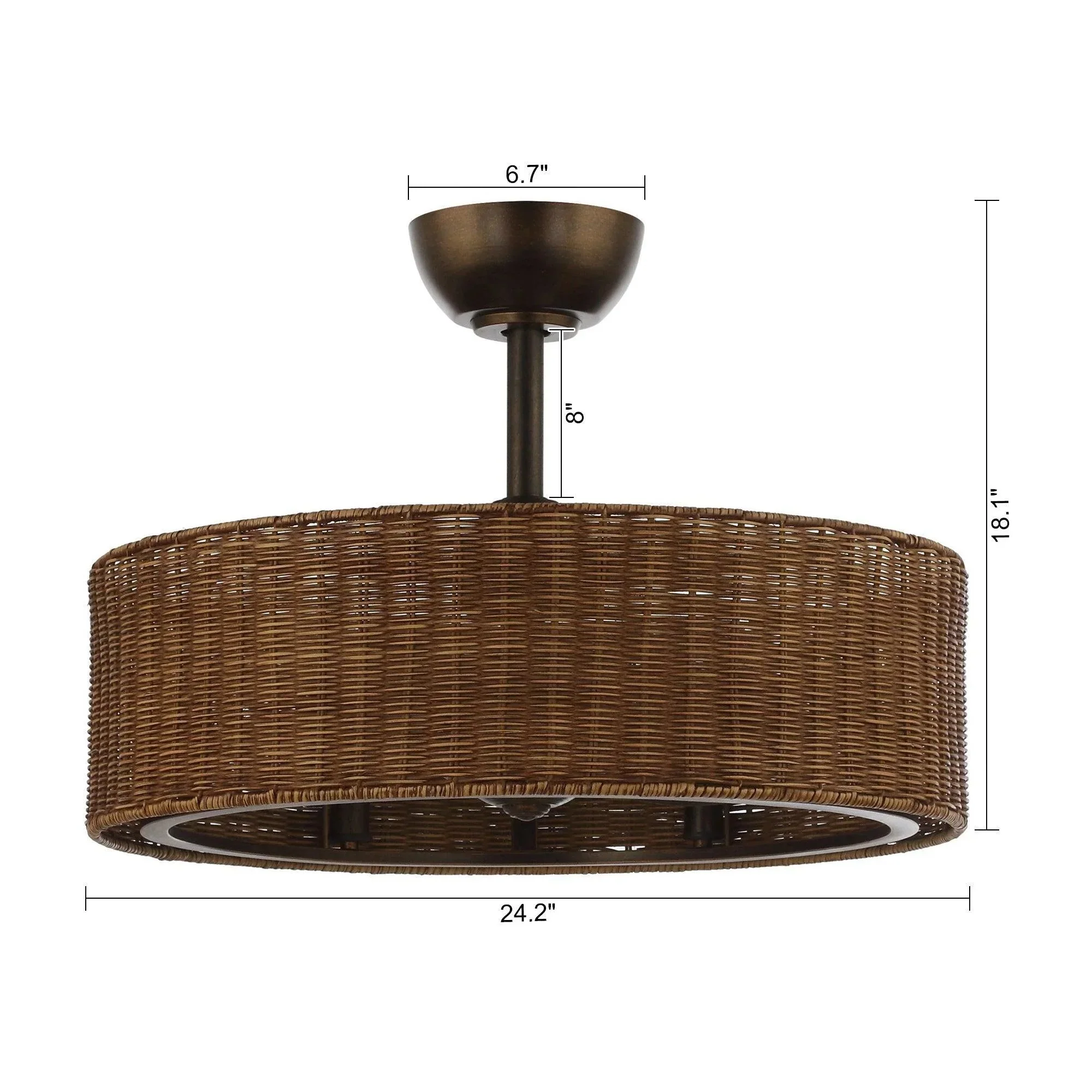 Parrot Uncle 24-Inch Farmhouse DC Motor Ceiling Fan with Lighting and Remote Control (A556606CA110V) - Image 16