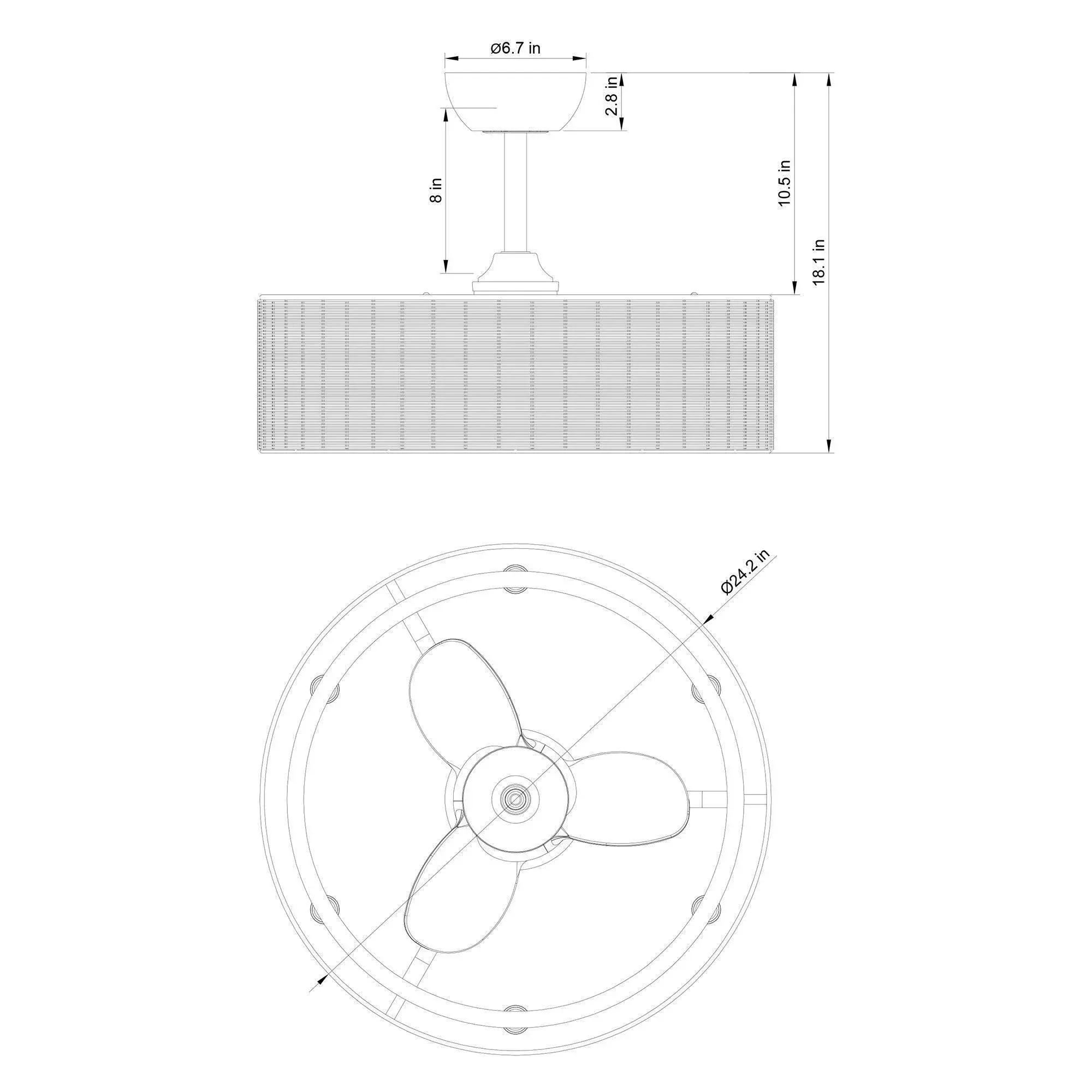 Parrot Uncle 24-Inch Farmhouse DC Motor Ceiling Fan with Lighting and Remote Control (A556606CA110V) - Image 17