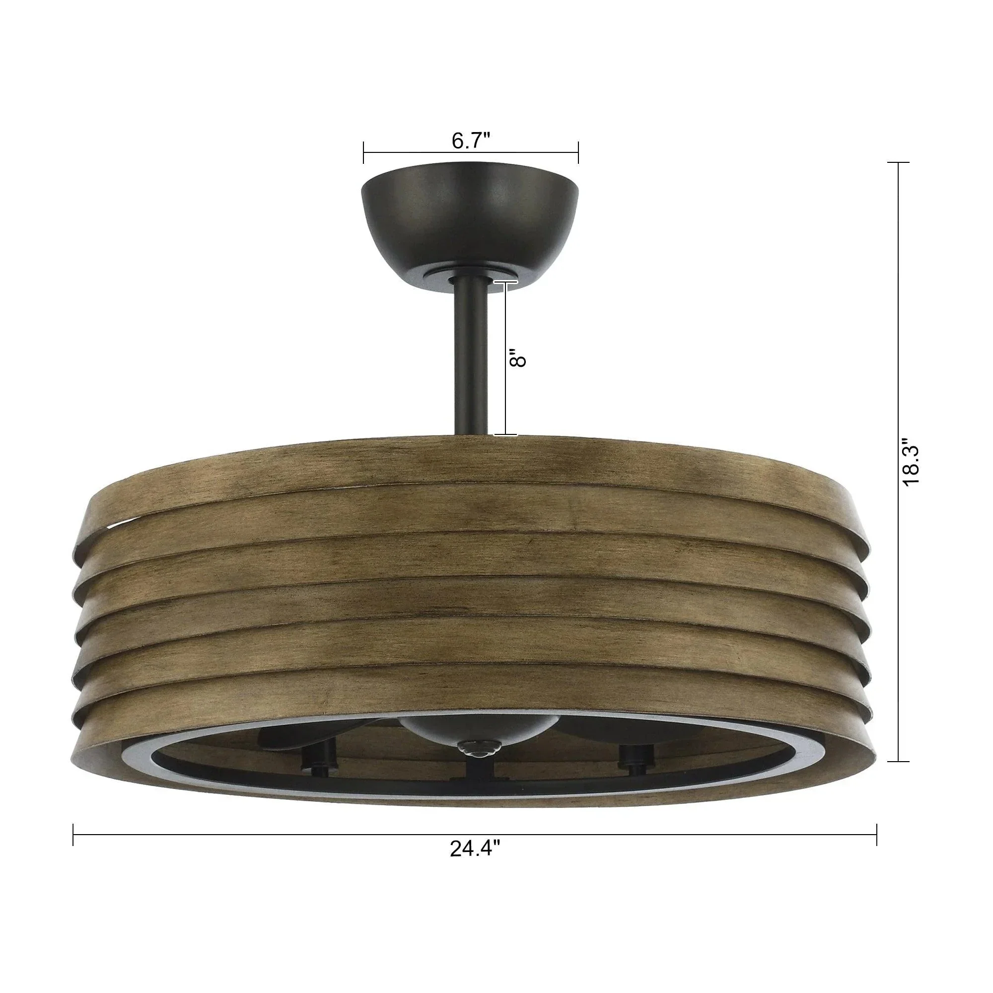 Parrot Uncle 24-Inch Farmhouse DC Motor Downrod Mount Reversible Fandelier Ceiling Fan with Lighting and Remote Control (A560706CA110V) - Image 13
